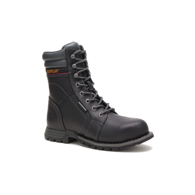 Echo Women's Steel Toe Waterproof Work Boots - Black Safety Shoes for Construction, Warehouse & Outdoor Work