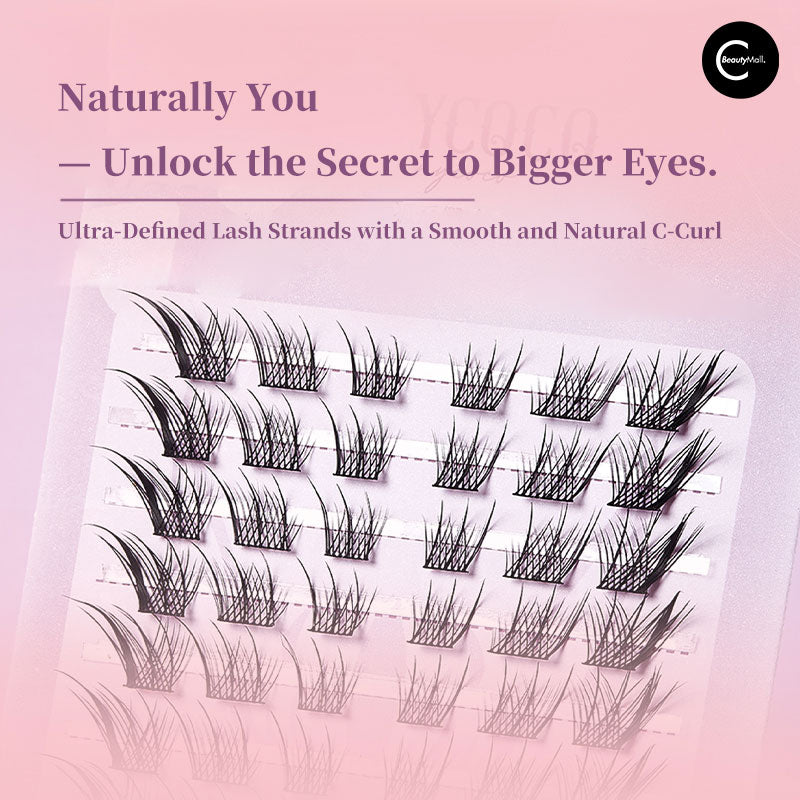 ANYCOCO Fox Eye Cluster Lashes - Natural Wispy False Eyelashes for Dramatic Volume & Length | Perfect for Parties, Weddings, and Special Occasions