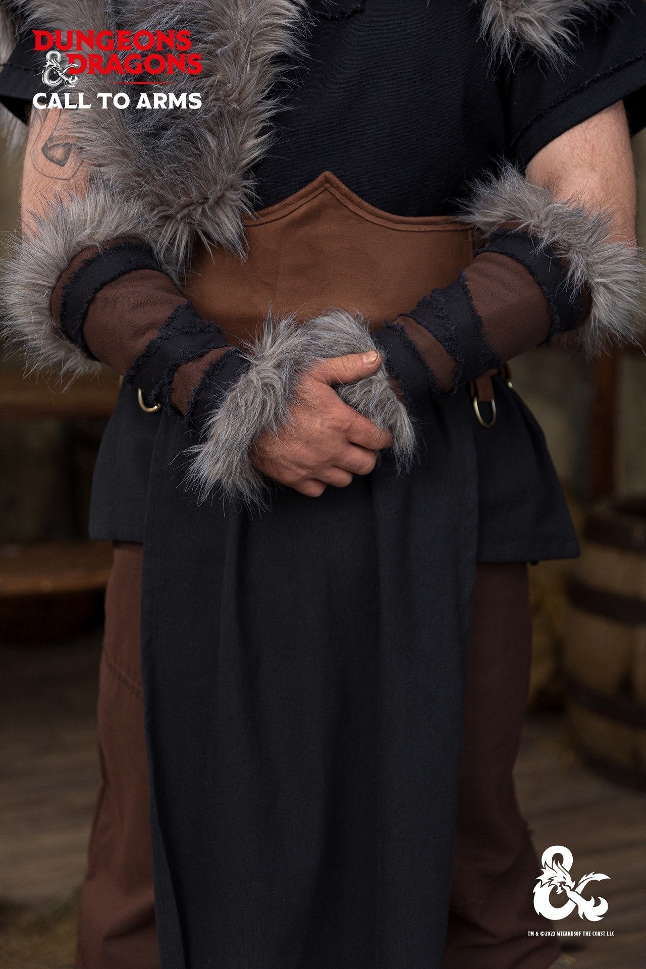 Dungeons & Dragons Barbarian Bracers - Brown & Black Leather Armor for Cosplay & LARP | Perfect for D&D Game Nights & Fantasy Costumes