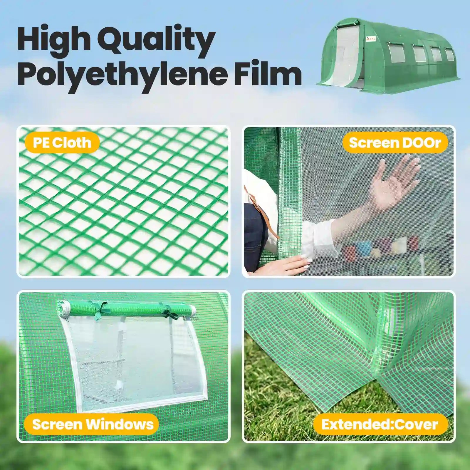 Premium Heavy Duty Large Walk-in Greenhouse for Plants & Vegetables - Durable Outdoor Gardening Shelter for Year-Round Growing
