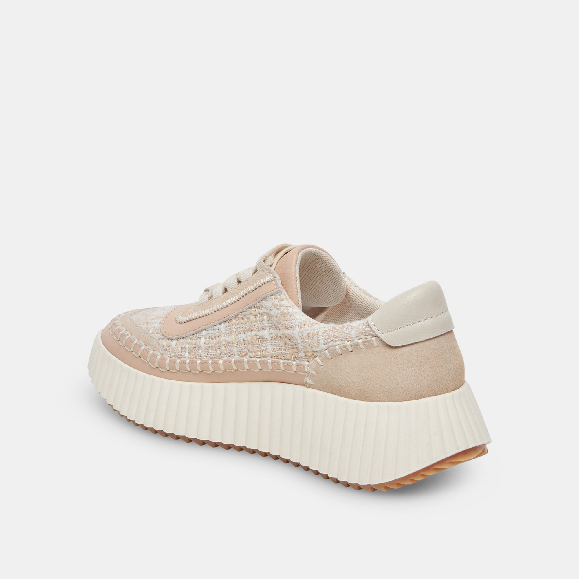 DOLEN Women's Sneakers - Ivory Multi Woven Casual Shoes for Walking, Running & Everyday Wear | Comfortable Breathable Fashion Sneakers for Women | Perfect for Workouts, Errands & Street Style