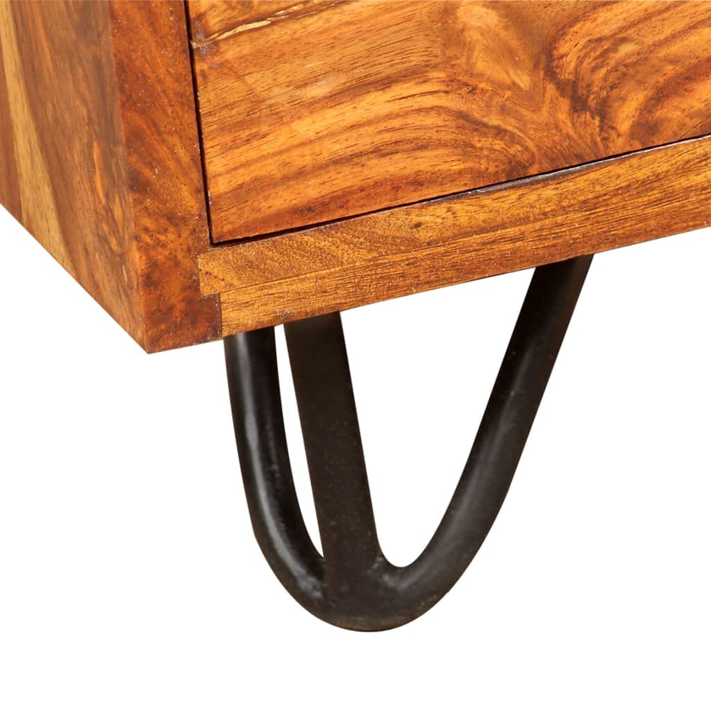 CHARMMA Solid Sheesham Wood Writing Desk with 1 Drawer & Cabinet - Compact Home Office Desk for Small Spaces, Study Table for Students, Elegant Workstation for Bedroom or Living Room