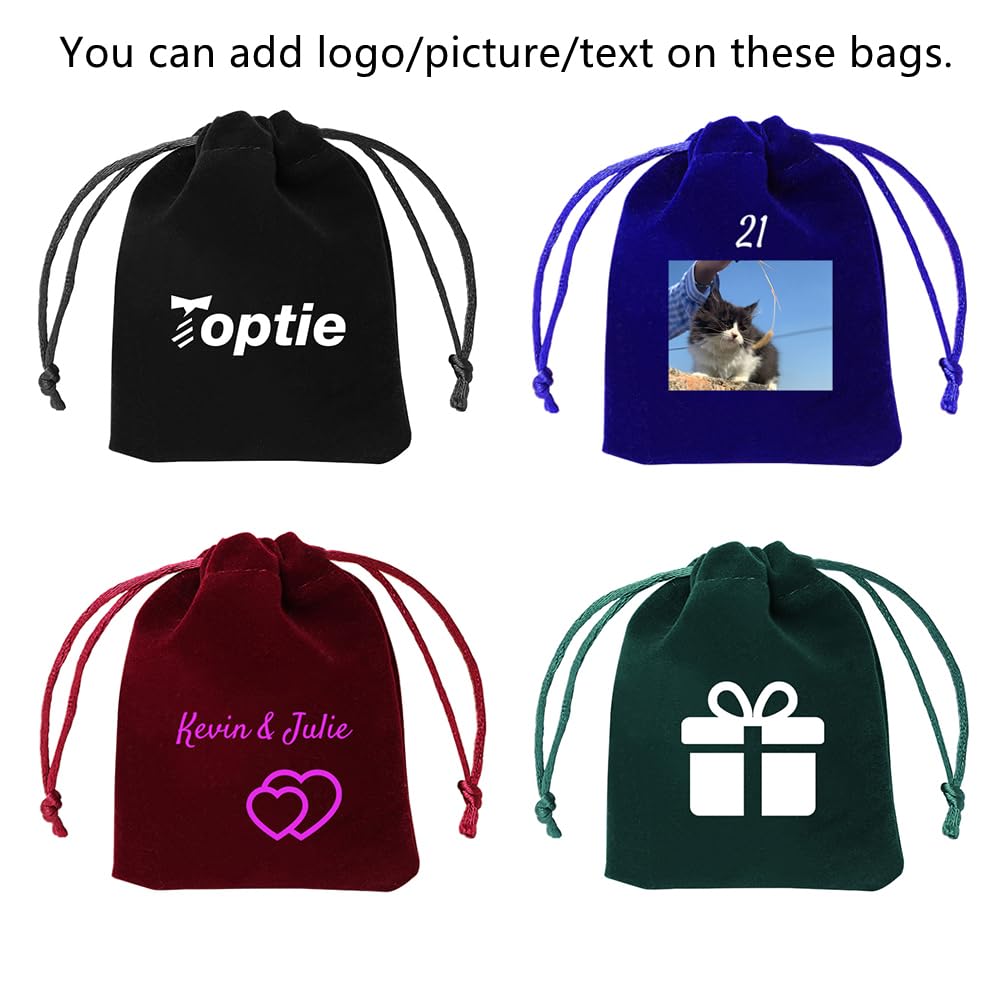 TopTie 50-Pack Velvet Drawstring Gift Bags 2.8x3.6 Inches - Premium Jewelry Pouches for Wedding Favors, Party Favors & Festive Events - Perfect for Jewelry Storage, Bridesmaid Gifts & Holiday Packaging
