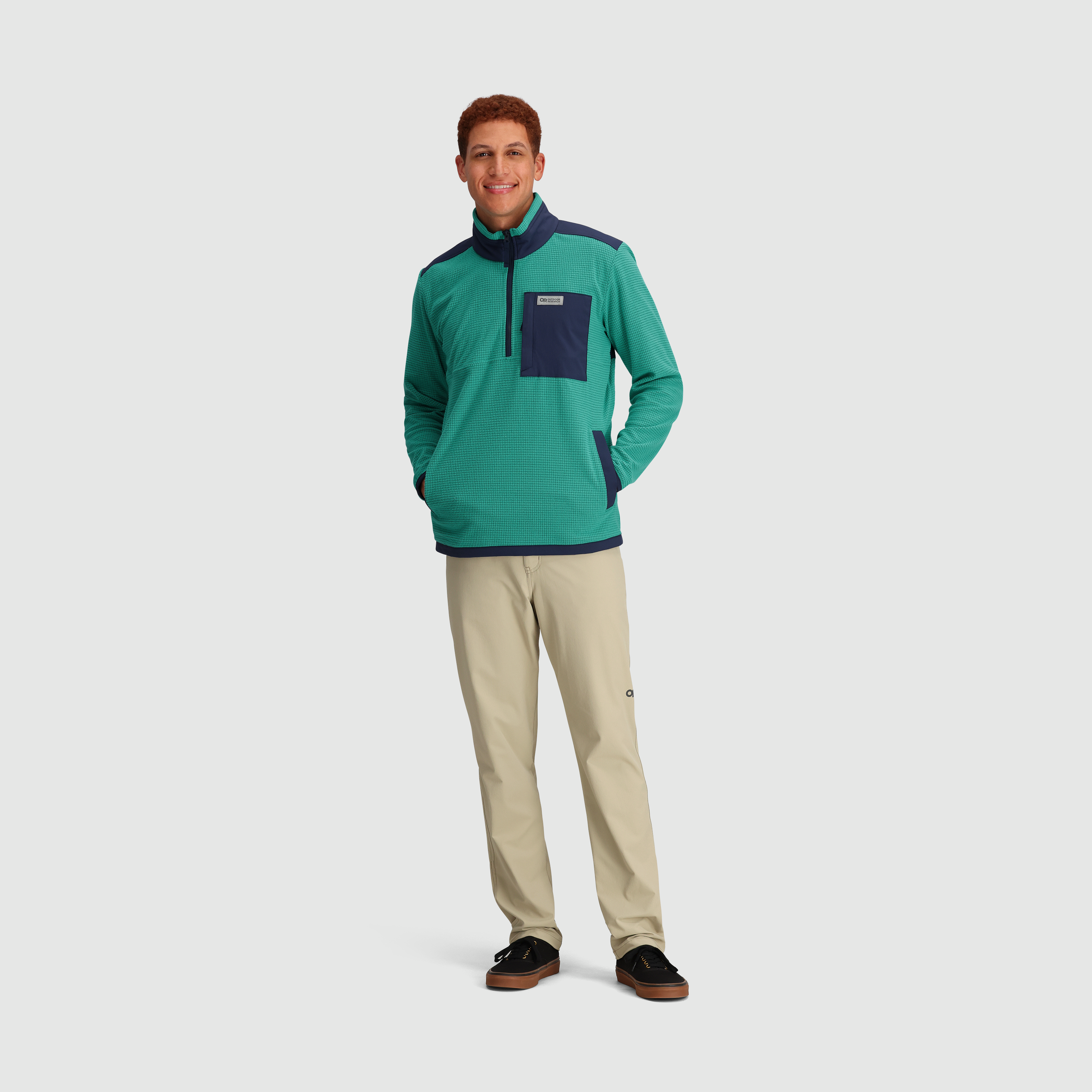 Men's Lightweight Trail Mix Quarter Zip Pullover - Breathable Hiking & Running Jacket for Outdoor Adventures - Final Sale
