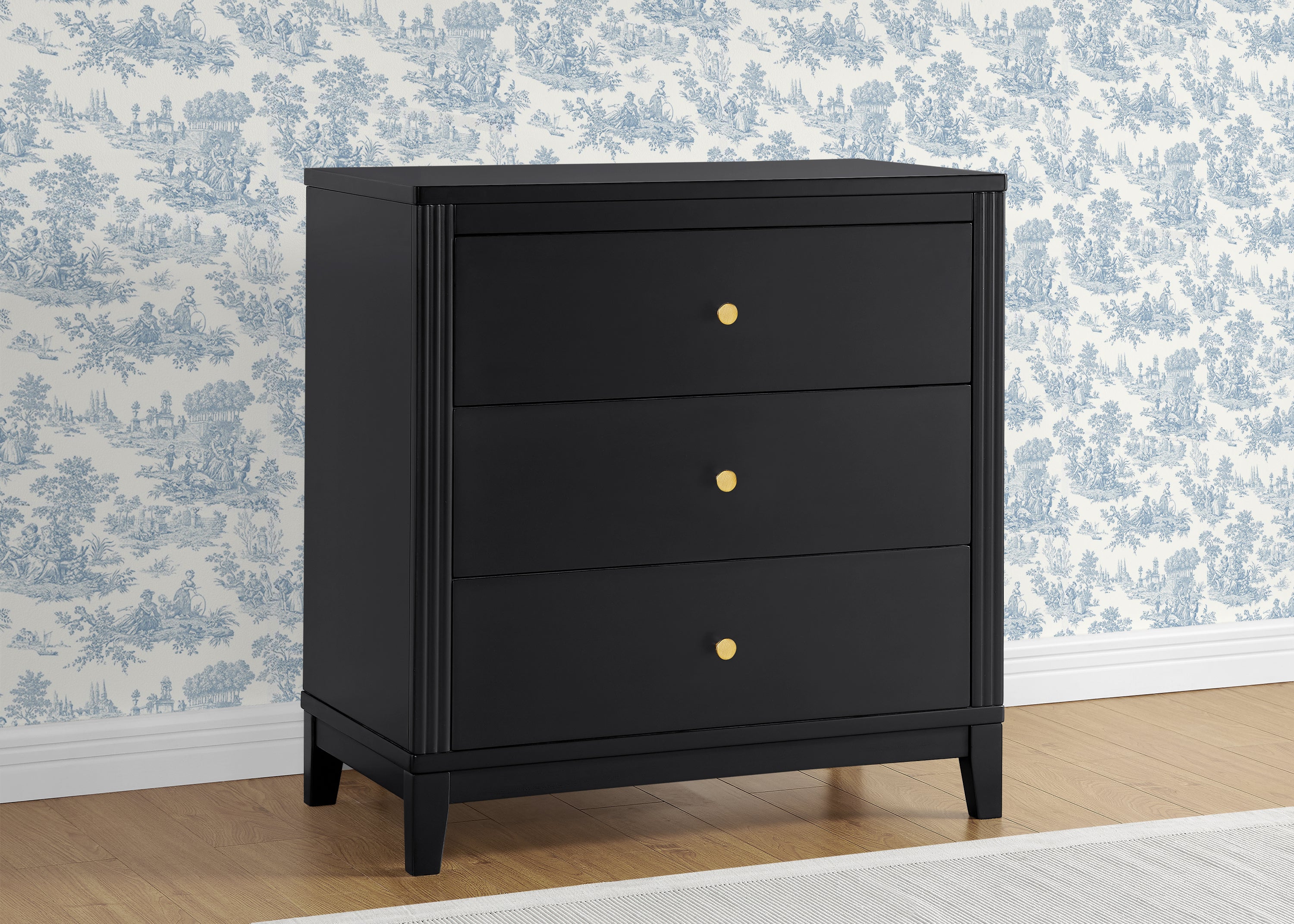 Eloise 3 Drawer Dresser with Changing Top & Interlocking Drawers - Nursery Storage Solution for Baby Clothes, Diapers & Essentials | Modern Baby Changing Table & Dresser Combo for Nursery Organization