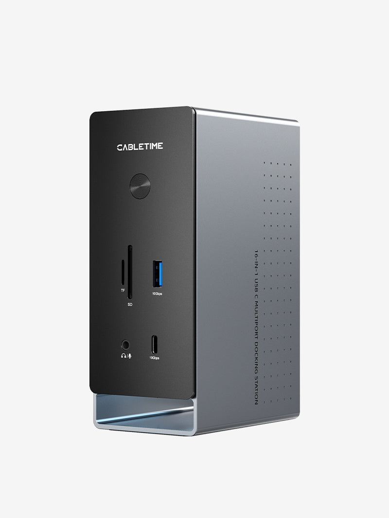 16-in-1 USB C Docking Station with SSD Enclosure for Triple Monitor Setup - Perfect for Home Office, Gaming & Productivity Workstations
