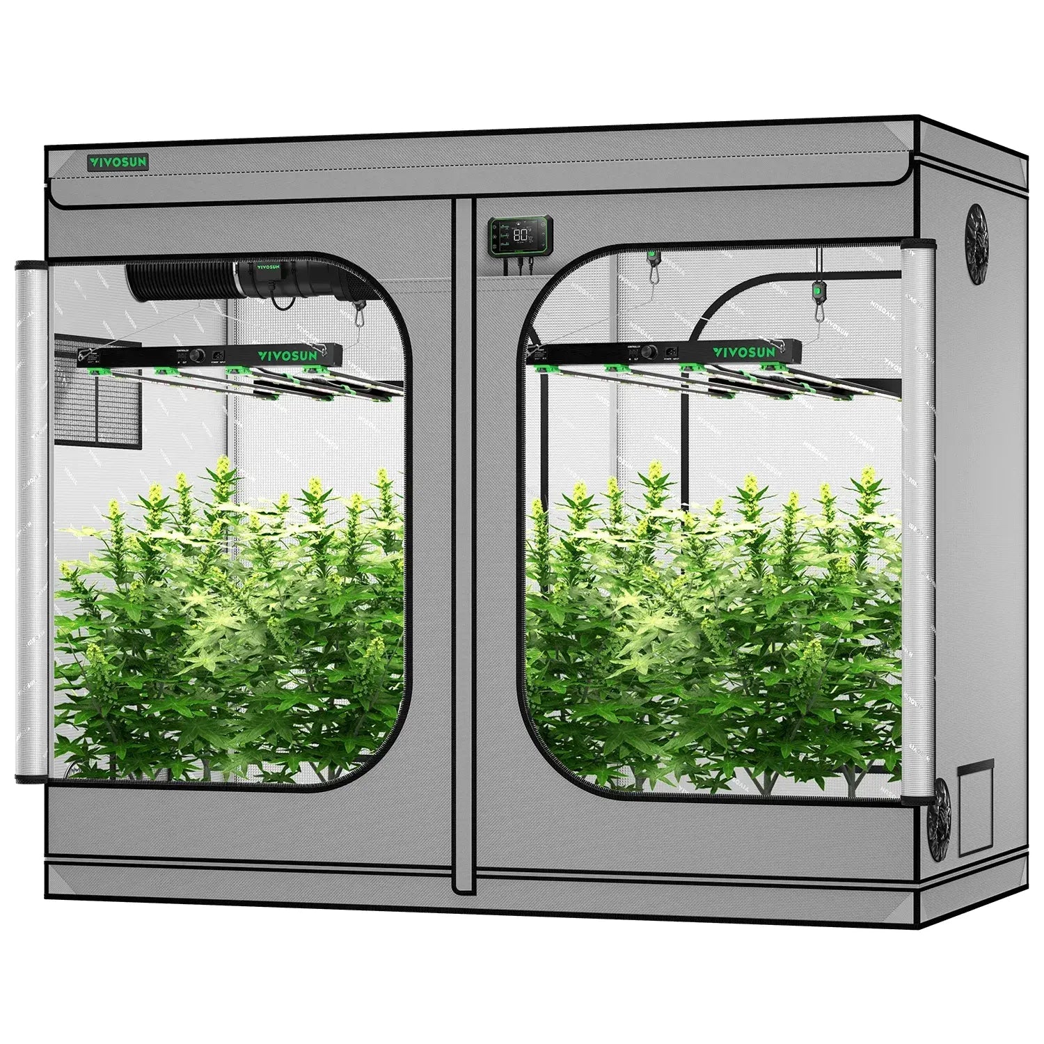 Vivosun Smart Gray Grow Tent Kit for 8 Plants | 4' x 8' Indoor Hydroponic System - Perfect for Home Gardening, Seed Starting & Plant Cultivation