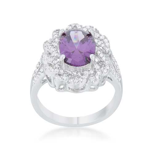 Natural Amethyst Oval Cut Classic Sterling Silver Ring for Women | Elegant Jewelry Gift for Birthday, Anniversary & Special Occasions