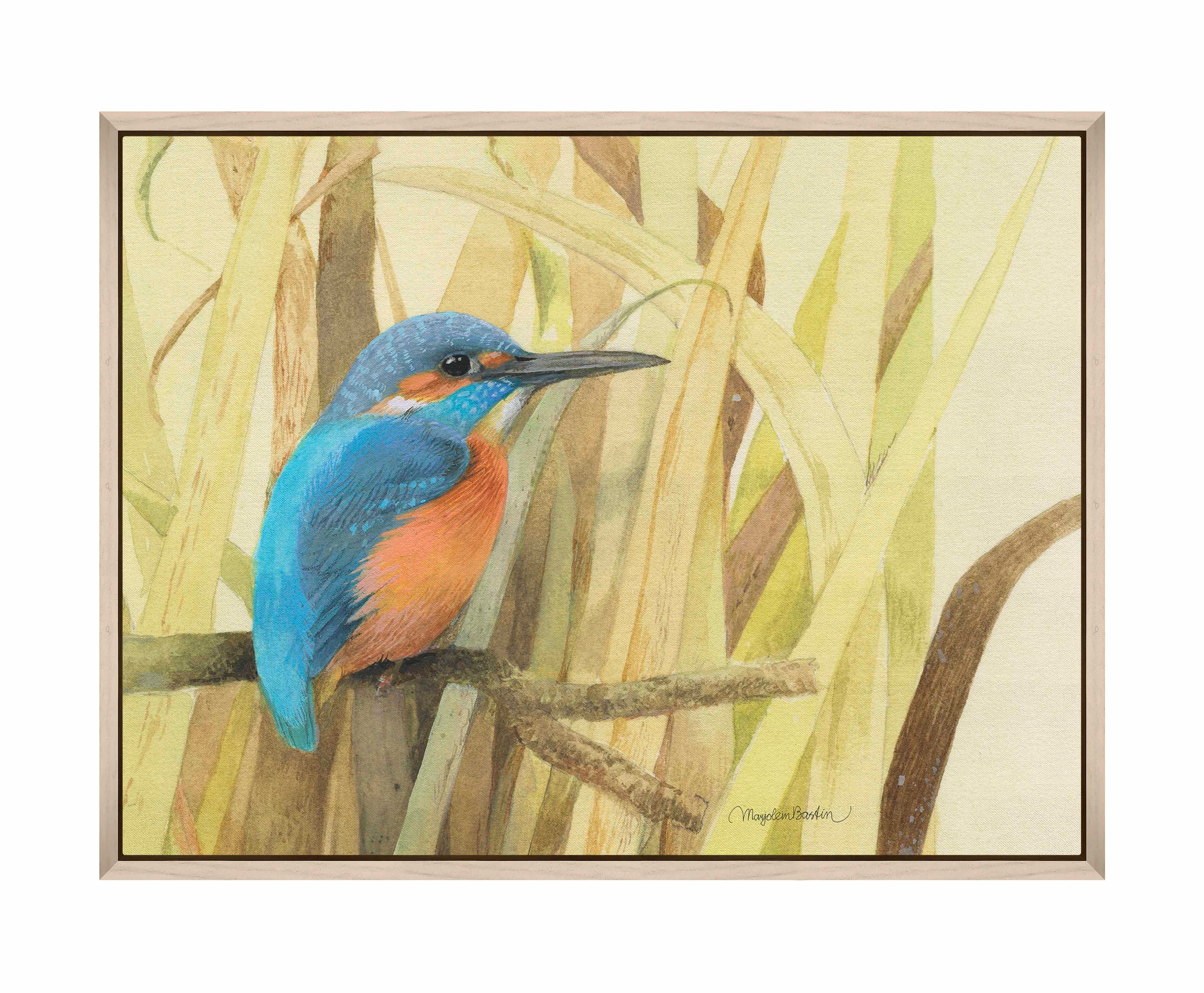 Hiding in the Reeds Gallery Wrapped Canvas Wall Art - Nature Landscape Painting for Living Room, Bedroom & Office Decor