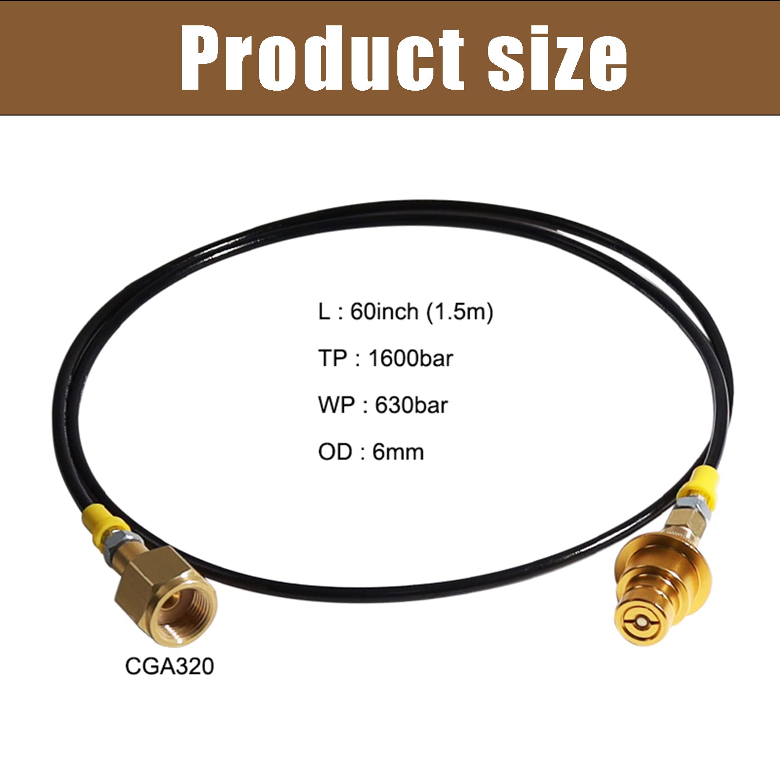 CGA320 Adapter Hose Kit for SodaStream - CO2 Tank to Soda Maker Conversion Kit with Premium Hose - Perfect for Home Carbonation & Commercial Soda Dispensing Systems