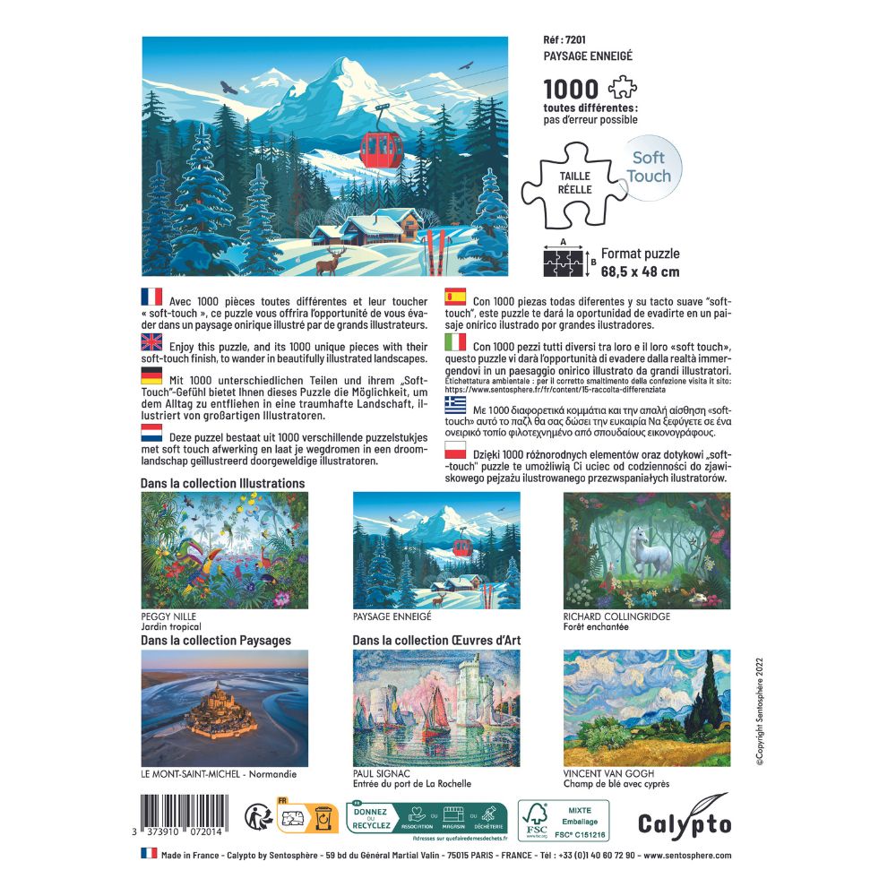 1000 Piece Snowy Landscape Jigsaw Puzzle for Adults - Calypto Premium Puzzle for Relaxation & Home Decor