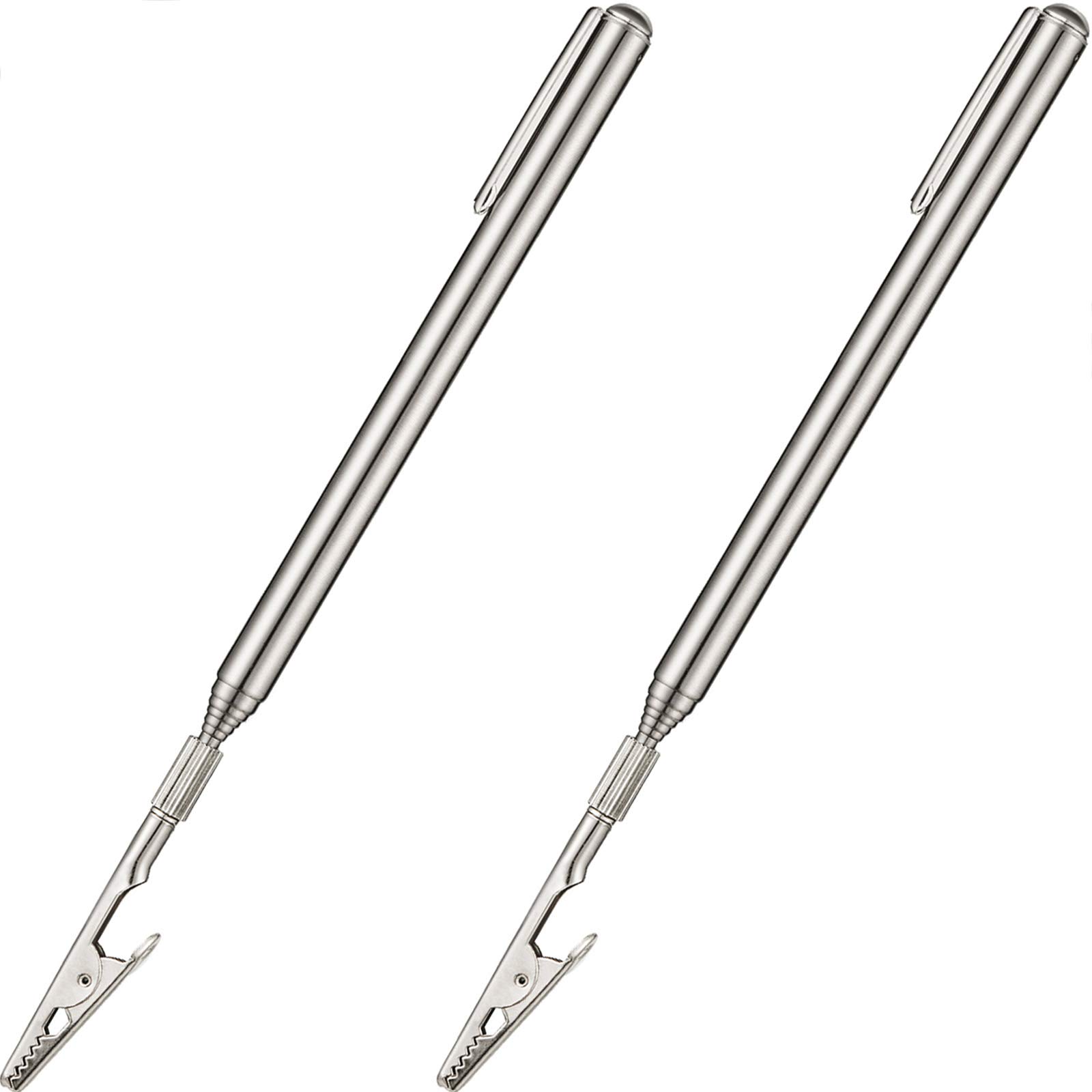 2-Pack Telescoping Clip Extendable Metal Wire Joint Clamp with Pen Clip - Adjustable from 8.27 to 36 Inches - Perfect for Mechanics, Home & Auto Repair, Jewelry Making, and DIY Craft Projects