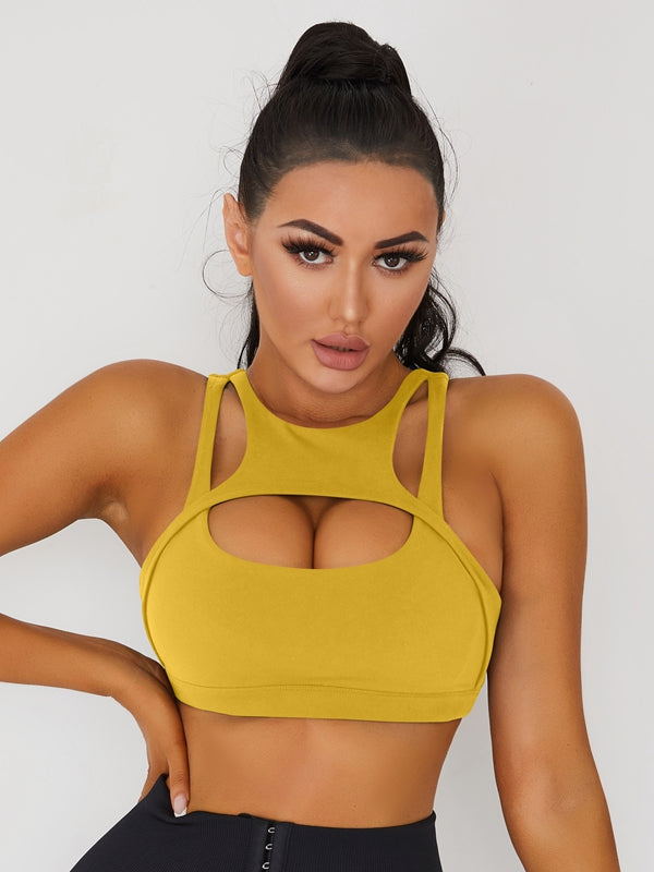 ZASUWA Women's Sexy Cutout Sports Bra - High Support Workout Top for Yoga, Gym & Running