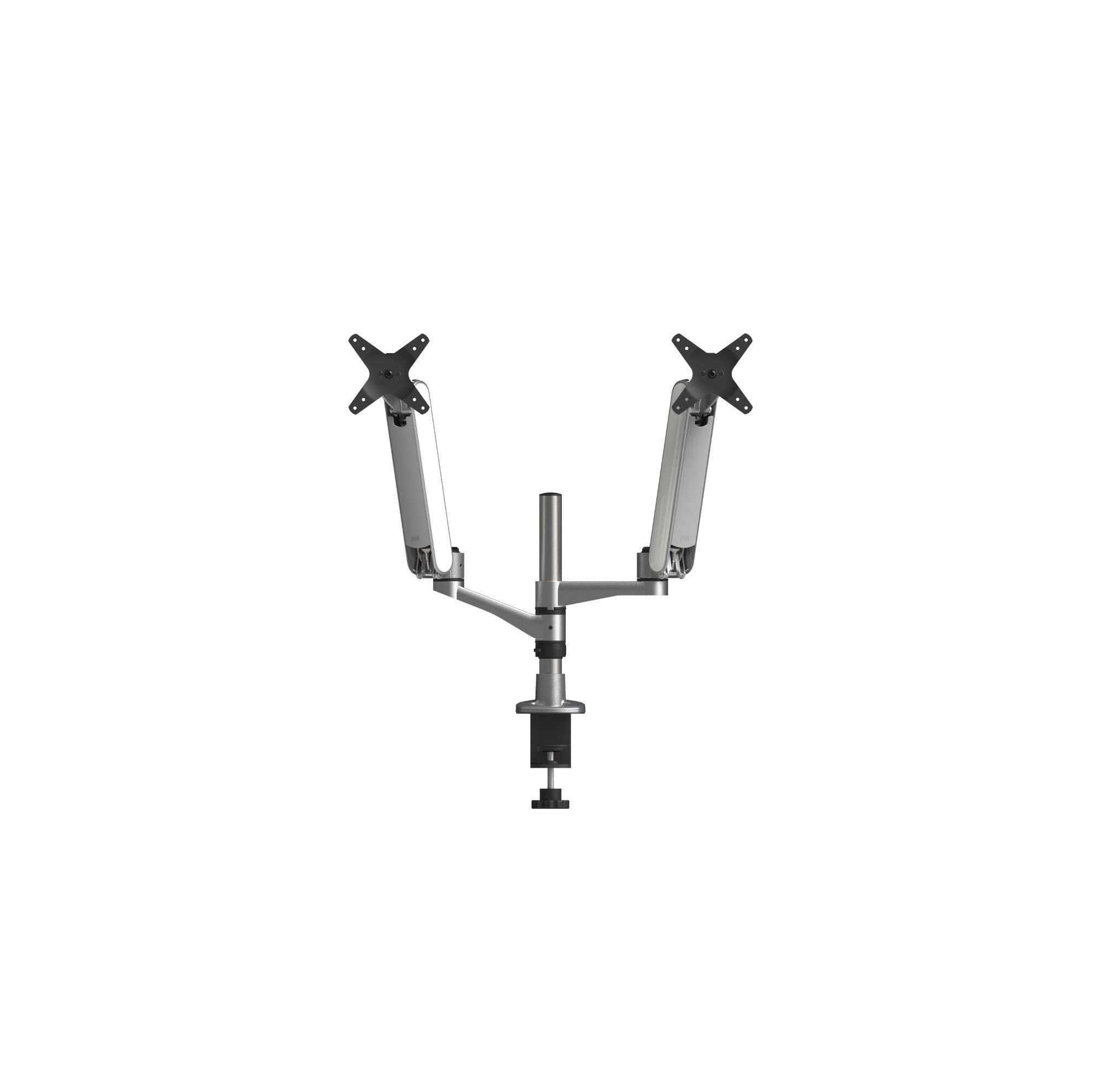 Kantek KTKMA320 Silver Monitor Arm - Adjustable Single Monitor Mount for Home & Office Desk - Ergonomic VESA Compatible Stand for 13-32 Inch Screens