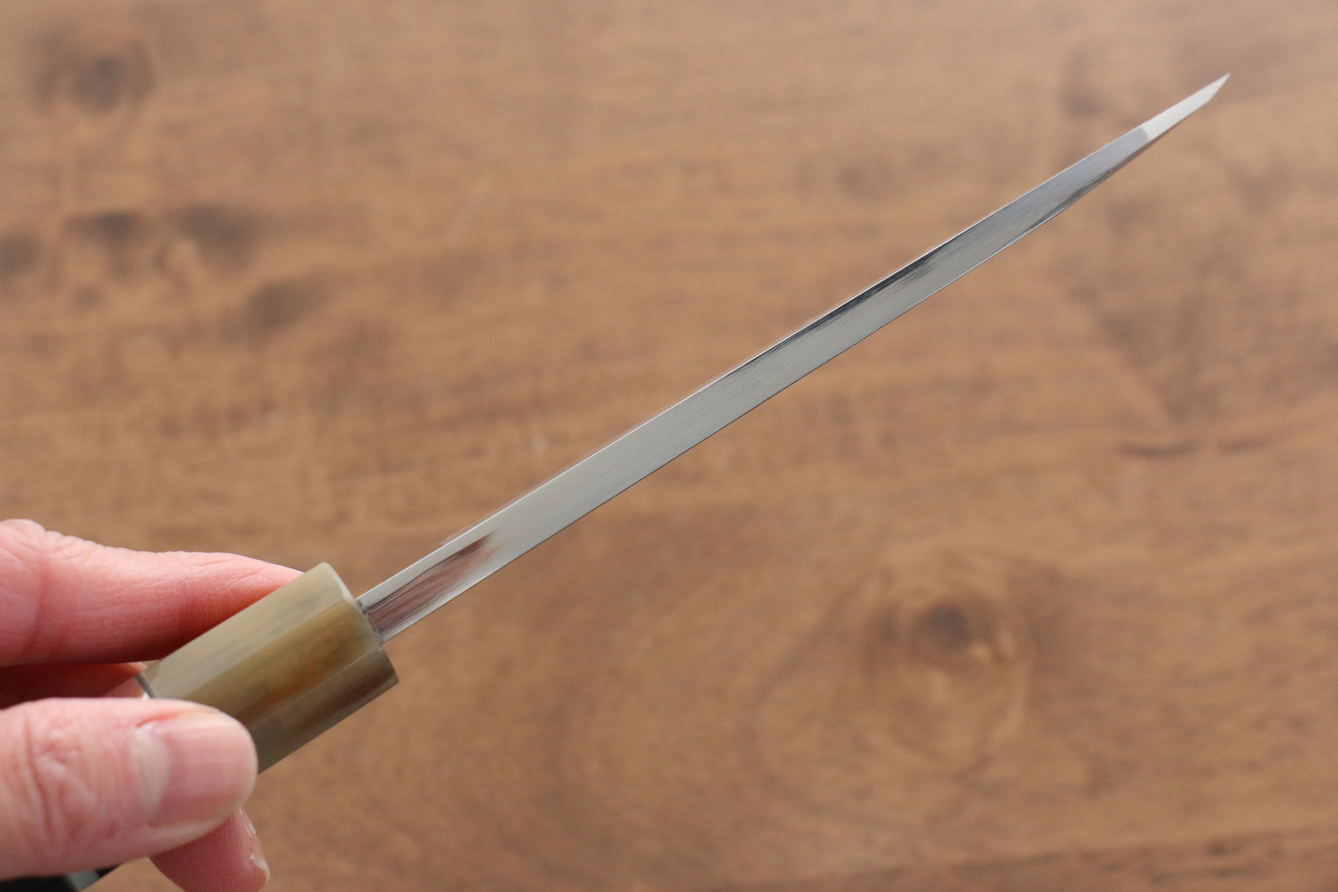 Jikko Shiko White Steel Kiritsuke Deba Knife 120mm - Ebony Wood Handle with Double Ring - Professional Japanese Kitchen Knife for Sushi, Fish Filleting & Precision Cutting