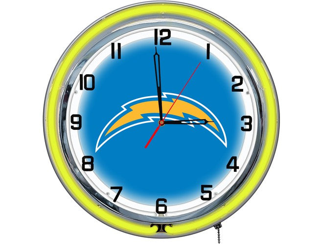 Official NFL Neon Clock - 18 Inch Licensed Team Logo Wall Clock for Game Room, Bar & Man Cave Decor - Perfect for Football Fans & Sports Enthusiasts