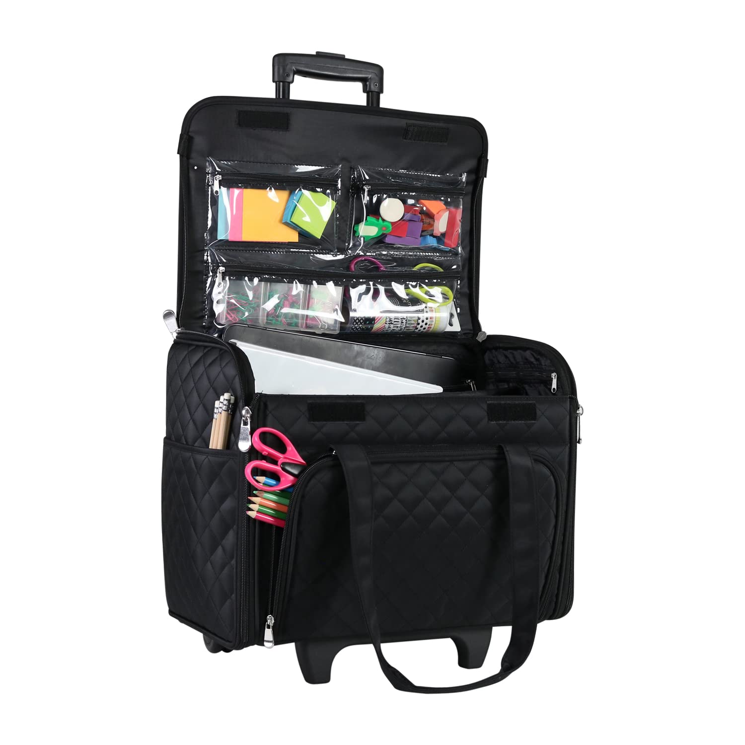 Mary Teacher Rolling Tote - Durable School Bag for Educators & Travel