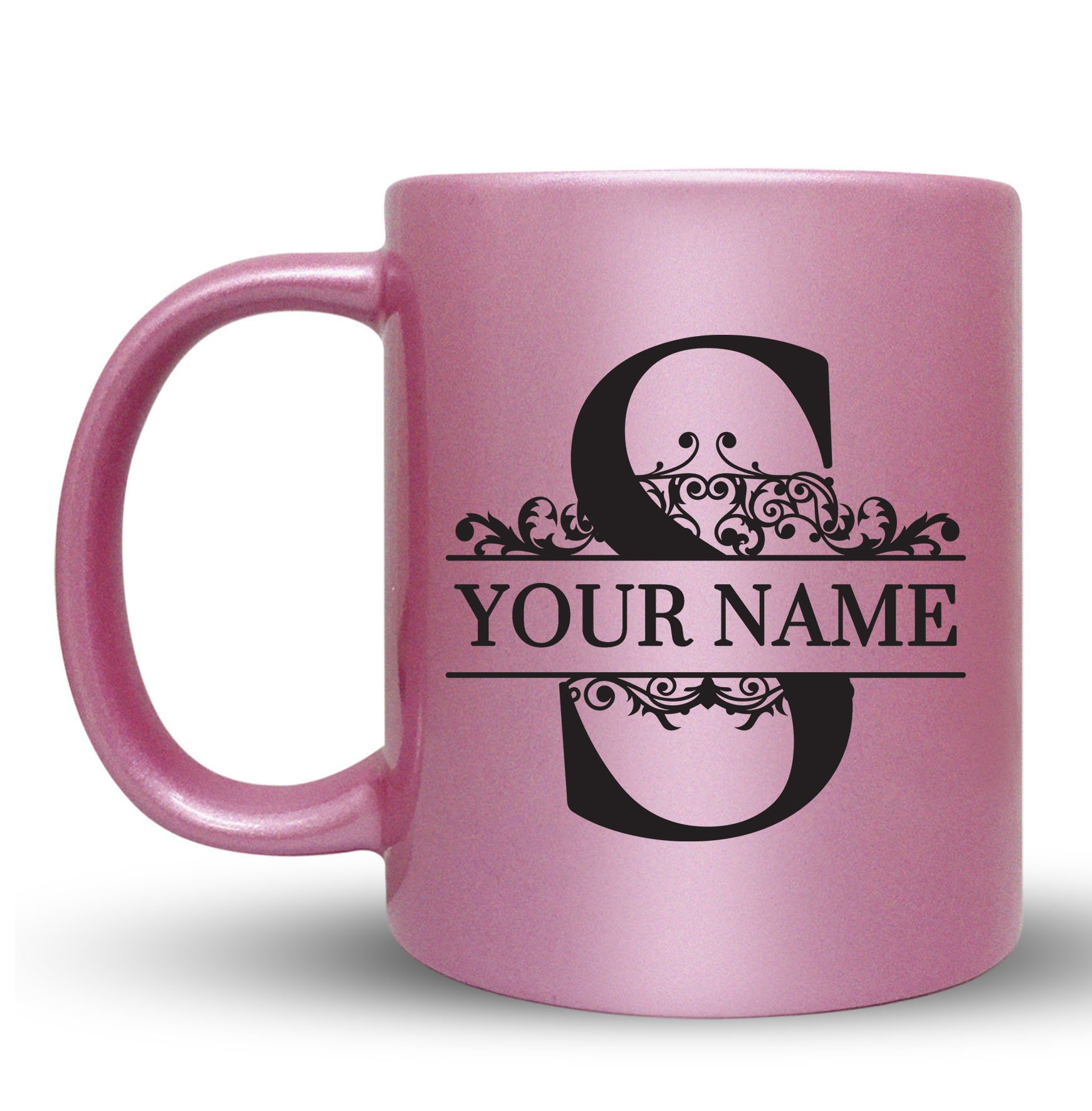 Personalized Monogram Coffee Mug - Custom Name Ceramic Cup - 11oz Coffee Mug for Office, Home & Gifts - Engraved Drinkware for Coffee, Tea & Hot Beverages