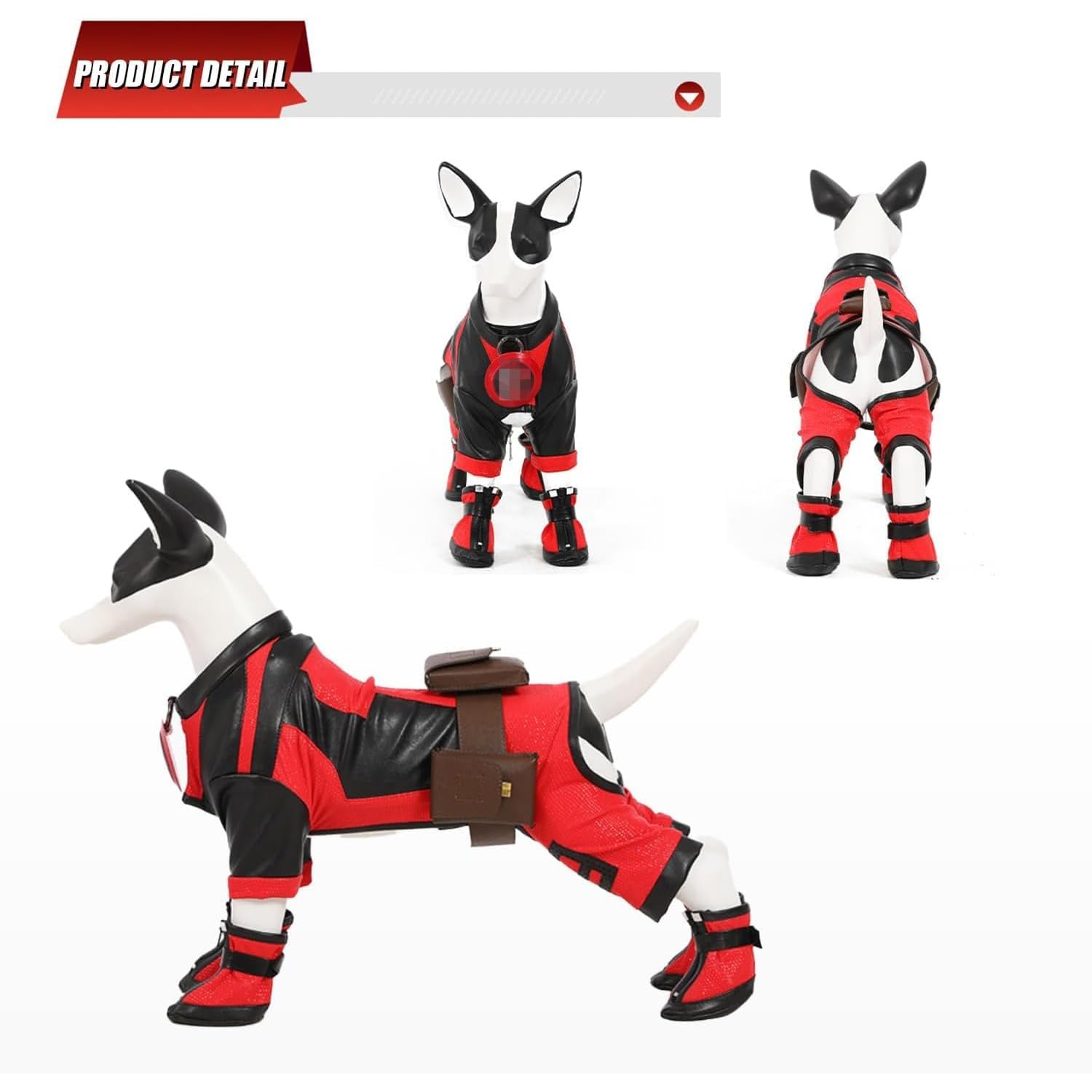 Premium Superhero Dog Costume for Small Dogs - Red Deluxe Pet Outfit for Christmas & Halloween - Full Set with Cape & Mask for Dress-Up & Photo Shoots