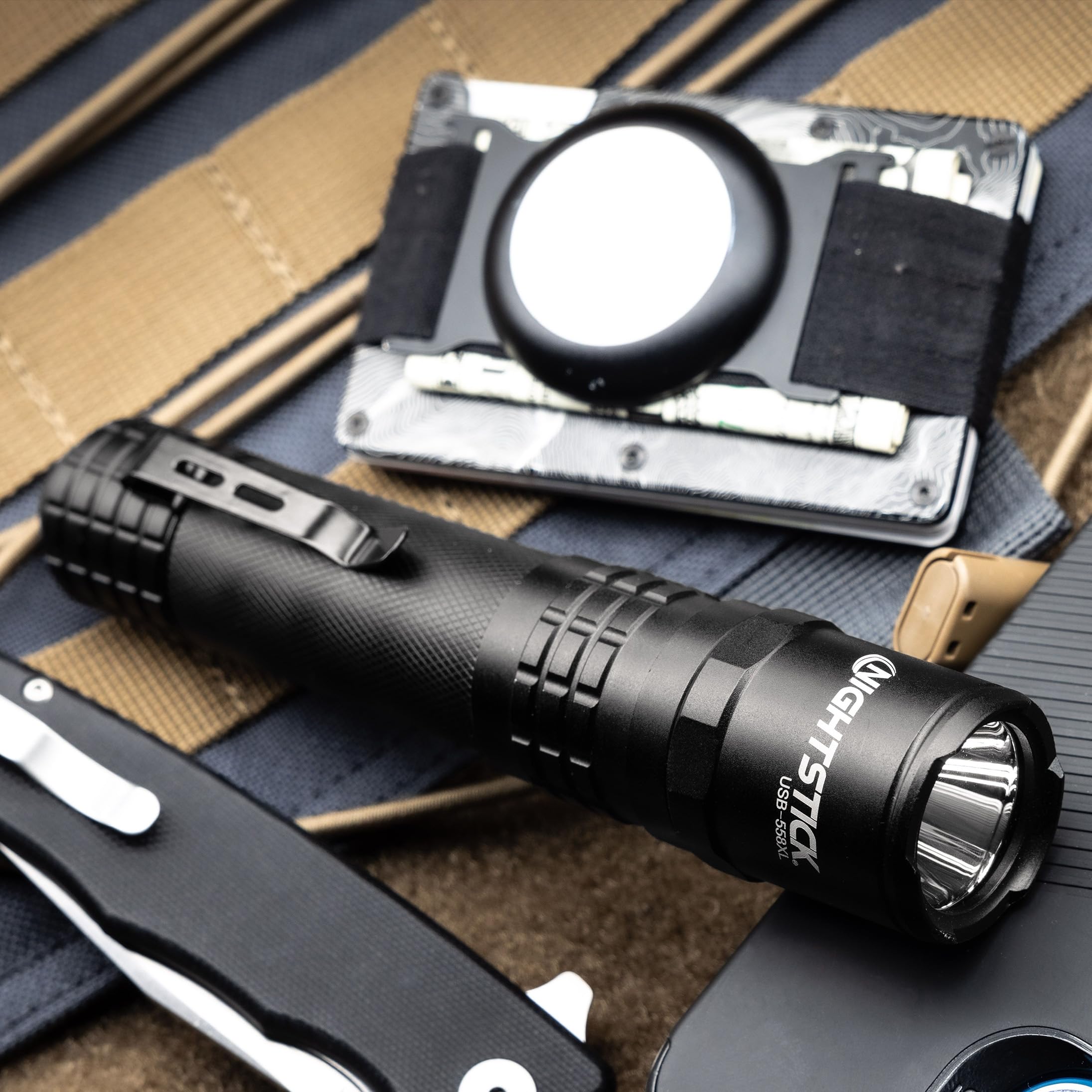 Nightstick USB-558XL USB-C Rechargeable Tactical Flashlight - 1000 Lumens, Durable Black LED Flashlight for Police, Security, Hunting & Outdoor Adventures
