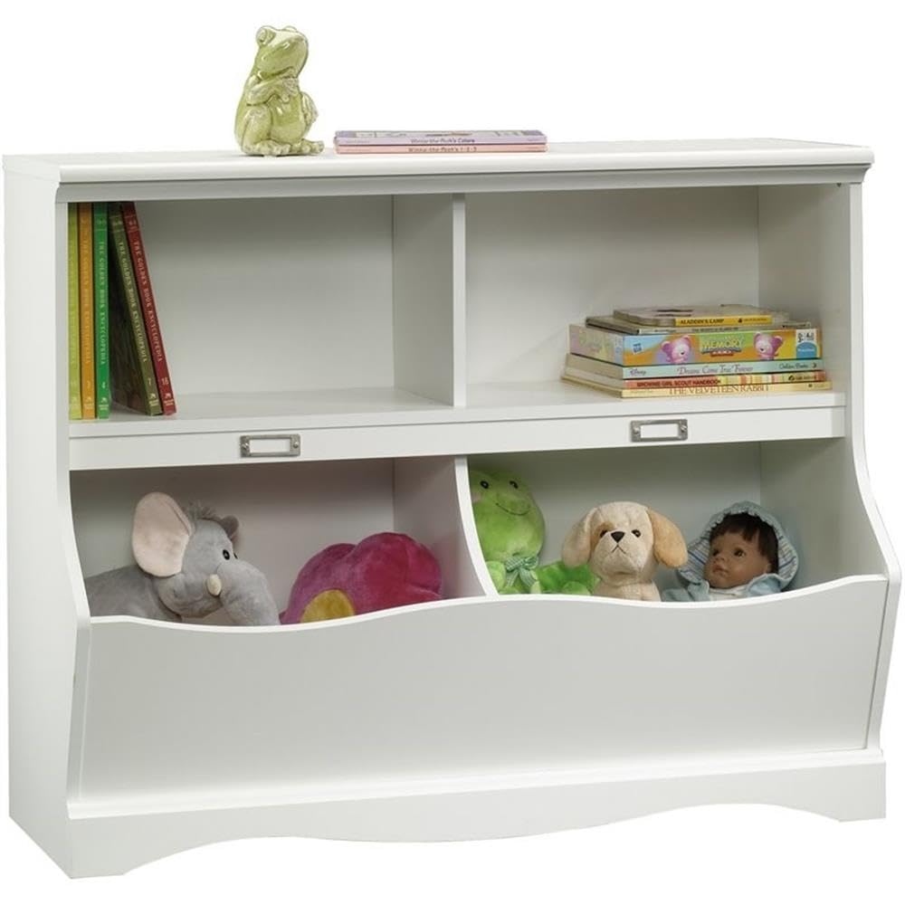 Pemberly Row Traditional Engineered Wood Bookcase & Footboard in White - Perfect for Home Office, Living Room & Bedroom Storage Solutions