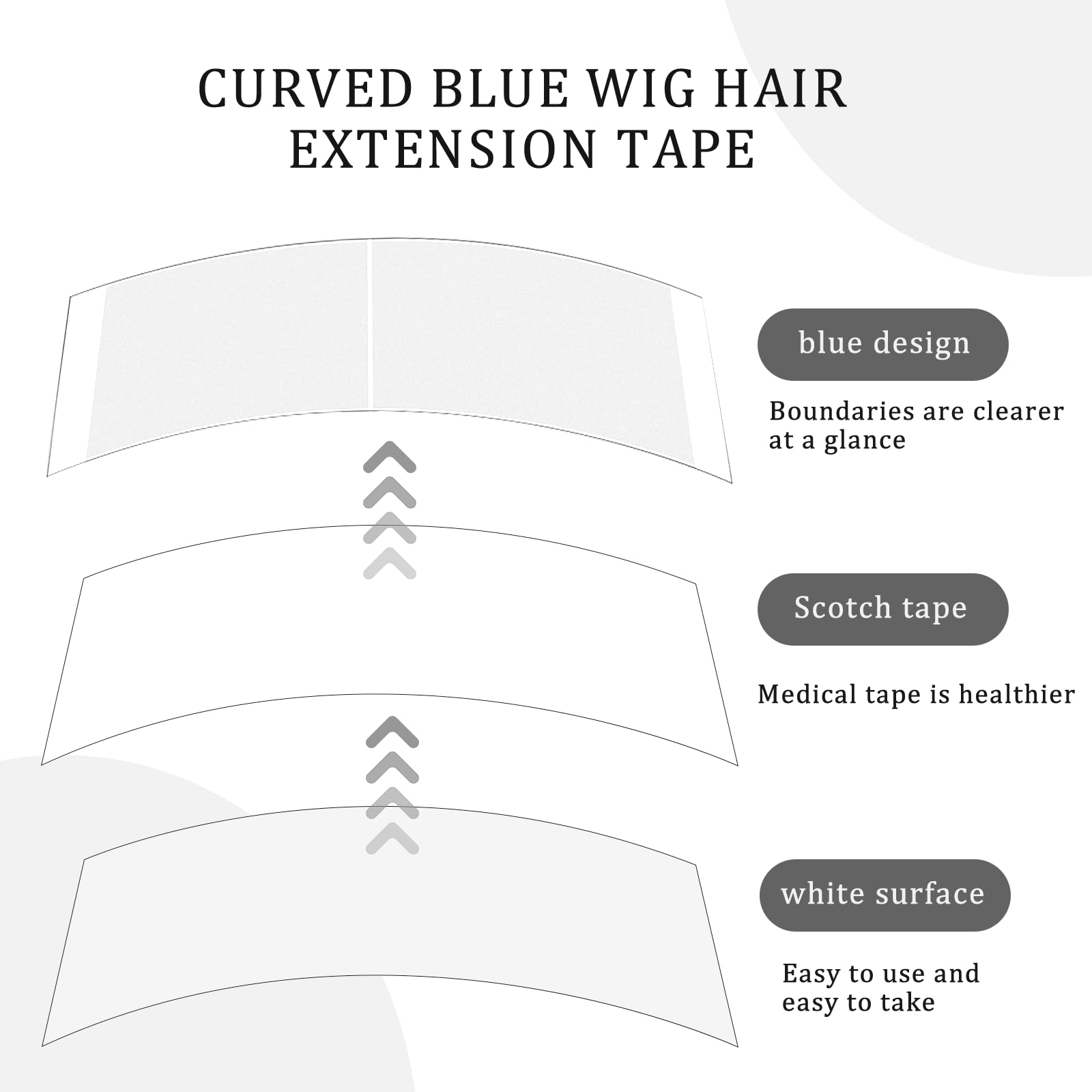 48 PCS Double Sided Wig Tape - Strong Hold Waterproof Adhesive Strips for Lace Front Wigs & Hair Extensions | Secure & Comfortable for Daily Wear, Cosplay, and Special Occasions (White)