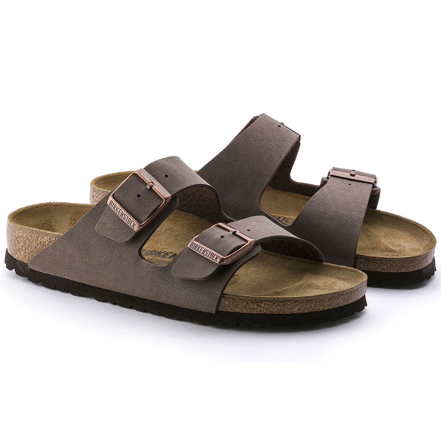 Birkenstock Arizona Birkibuc Classic Footbed Sandals for Women & Men - Comfortable Mocha Leather Sandals for Walking, Travel & Everyday Wear
