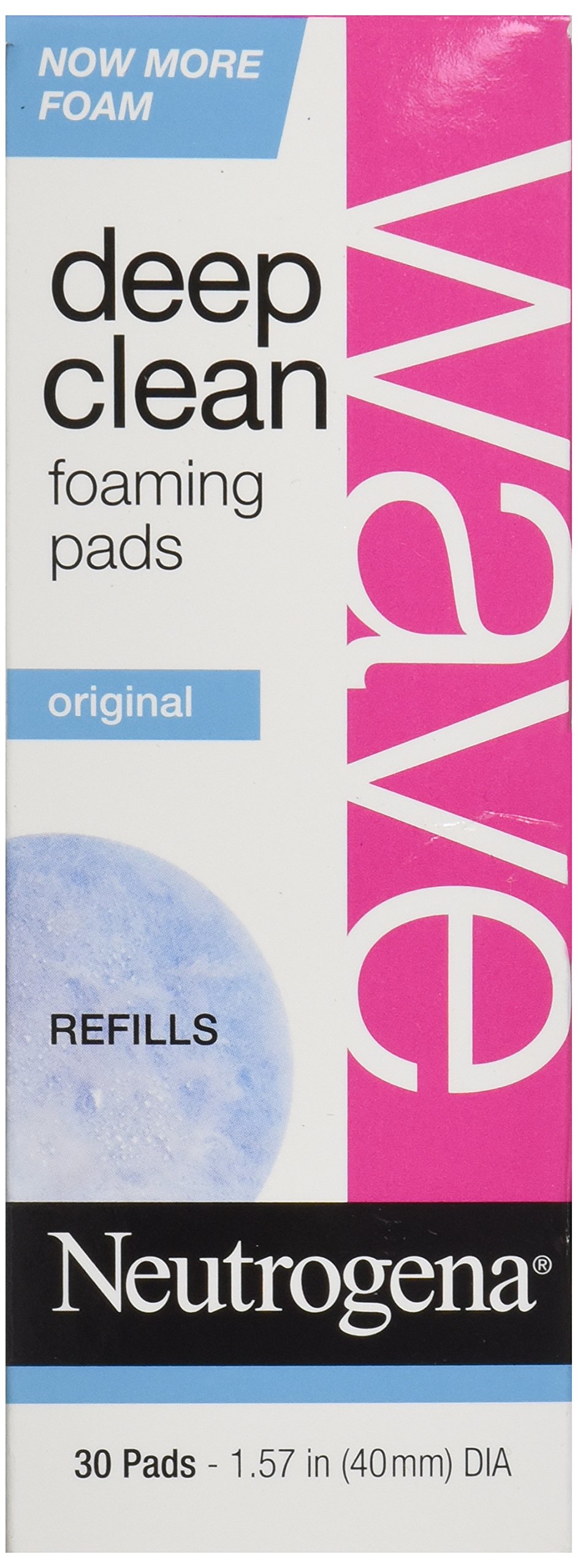 Neutrogena Wave Deep Clean Foaming Refill Pads - 30 Count | Oil-Free Exfoliating Facial Cleanser for Acne & Blackheads | Perfect for Travel & Daily Skincare Routine