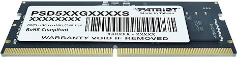 Patriot Signature DDR5 RAM 32GB (1x32GB) 5600MHz CL46 SODIMM Laptop Memory Module - High Performance Notebook Upgrade for Gaming, Content Creation & Multitasking