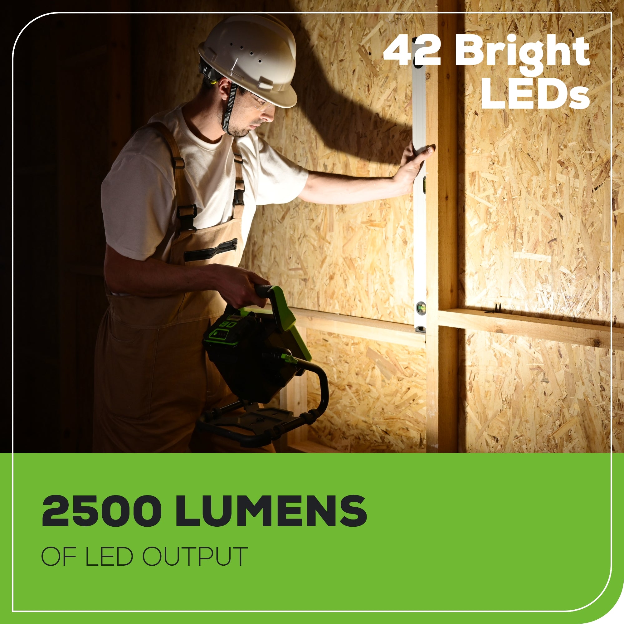 80V AC/DC 2500 Lumen LED Work Light - Heavy Duty Portable Job Site Lighting for Construction, Automotive Repair, and Outdoor Projects (Tool Only)