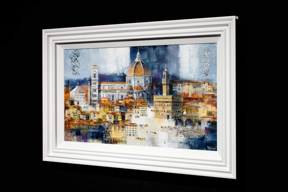 Original Florence Italy Landscape Painting - Wall Art Decor for Living Room, Bedroom & Office