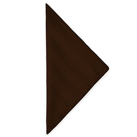 Premium 10x10 Inch Satin-Stripe Cocktail Napkins - Set of 12 - Espresso Dark Brown - Perfect for Weddings, Parties & Home Entertaining
