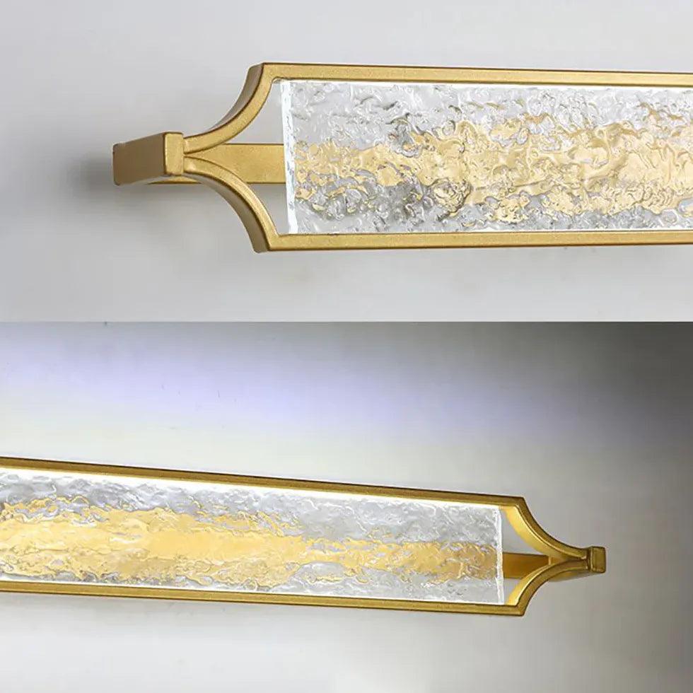 Water Grain LED Gold Bathroom Wall Lights - Modern Vanity Sconce Lighting for Bathroom, Powder Room & Dressing Area - Perfect for Ambient Lighting & Makeup Application