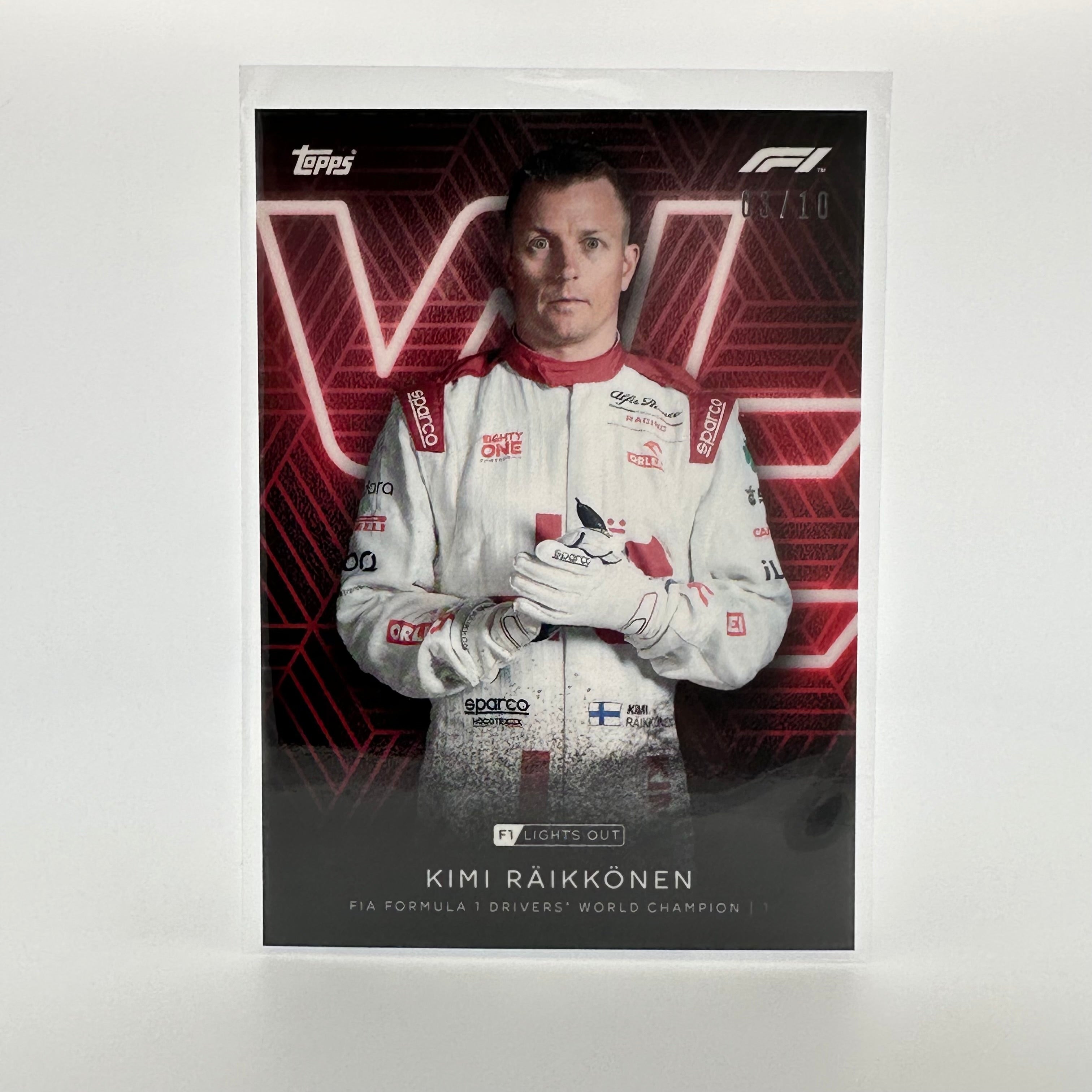 Kimi Raikkonen 2003-10 F1 World Champion Red Parallel Collectible Card - Perfect for F1 Memorabilia Collections and Motorsport Fans