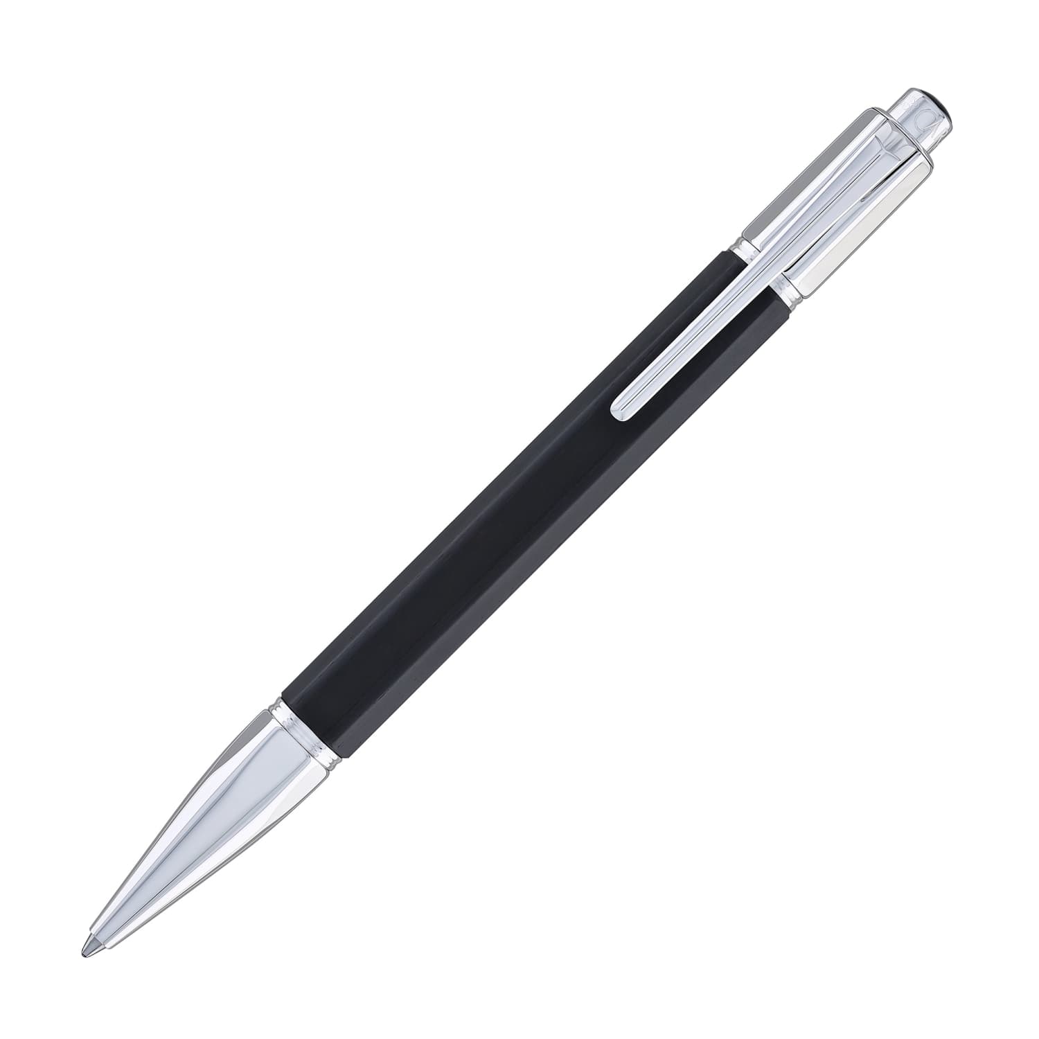 Luxury Caran d'Ache Varius Ebony Wood Ballpoint Pen with Silver Plated & Rhodium Coating - Premium Writing Instrument for Business Professionals, Gifts & Collectors