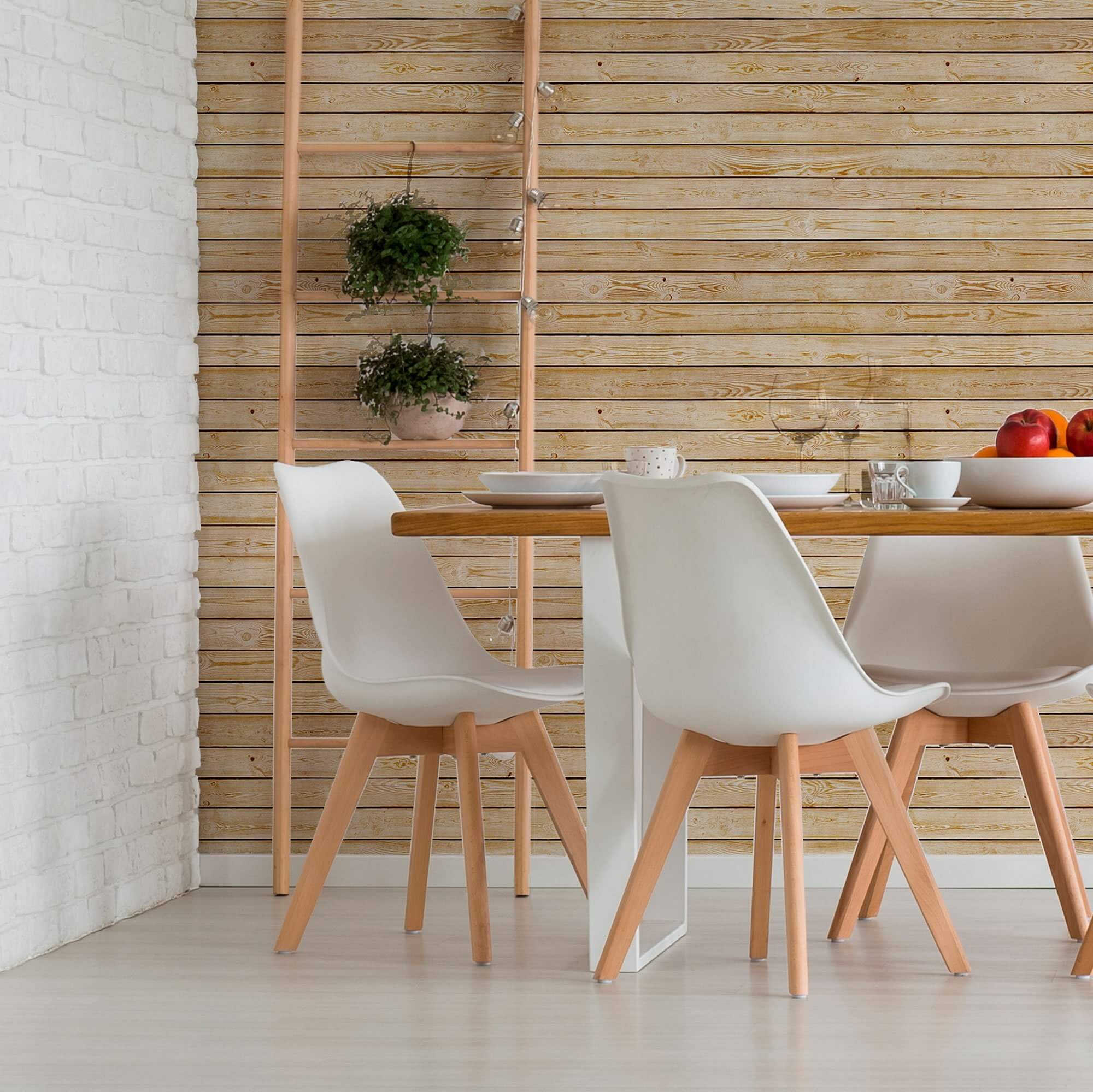 Brown Shiplap Textured Peel and Stick Removable Wallpaper - Self-Adhesive Wall Covering for Home Decor, DIY Projects, Bedroom, Living Room, Kitchen Backsplash, Office & Rental Spaces