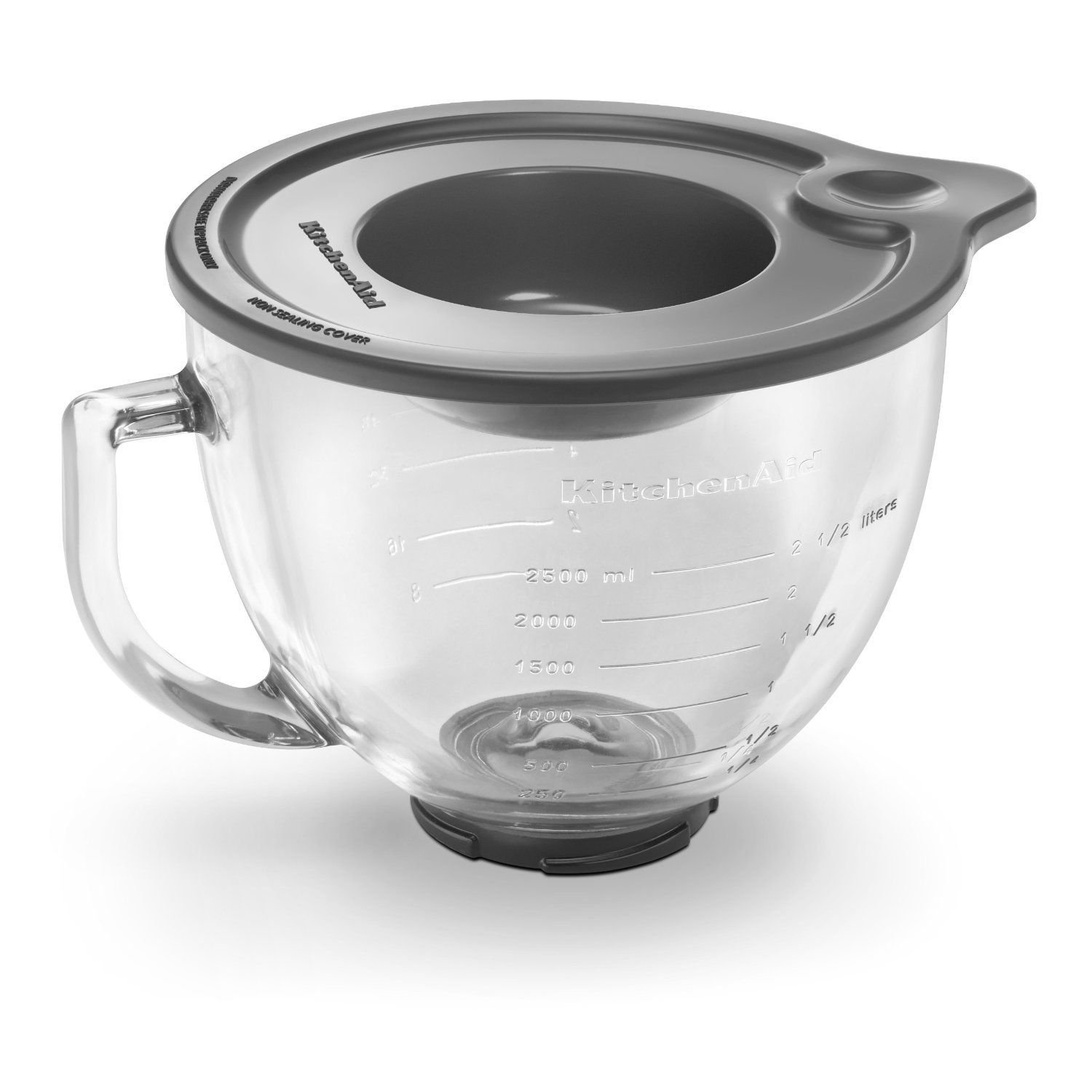 KitchenAid 5-Quart Tilt-Head Stand Mixer Glass Bowl with Measurement Markings & Lid - Perfect for Baking, Mixing Dough, and Whipping Cream at Home