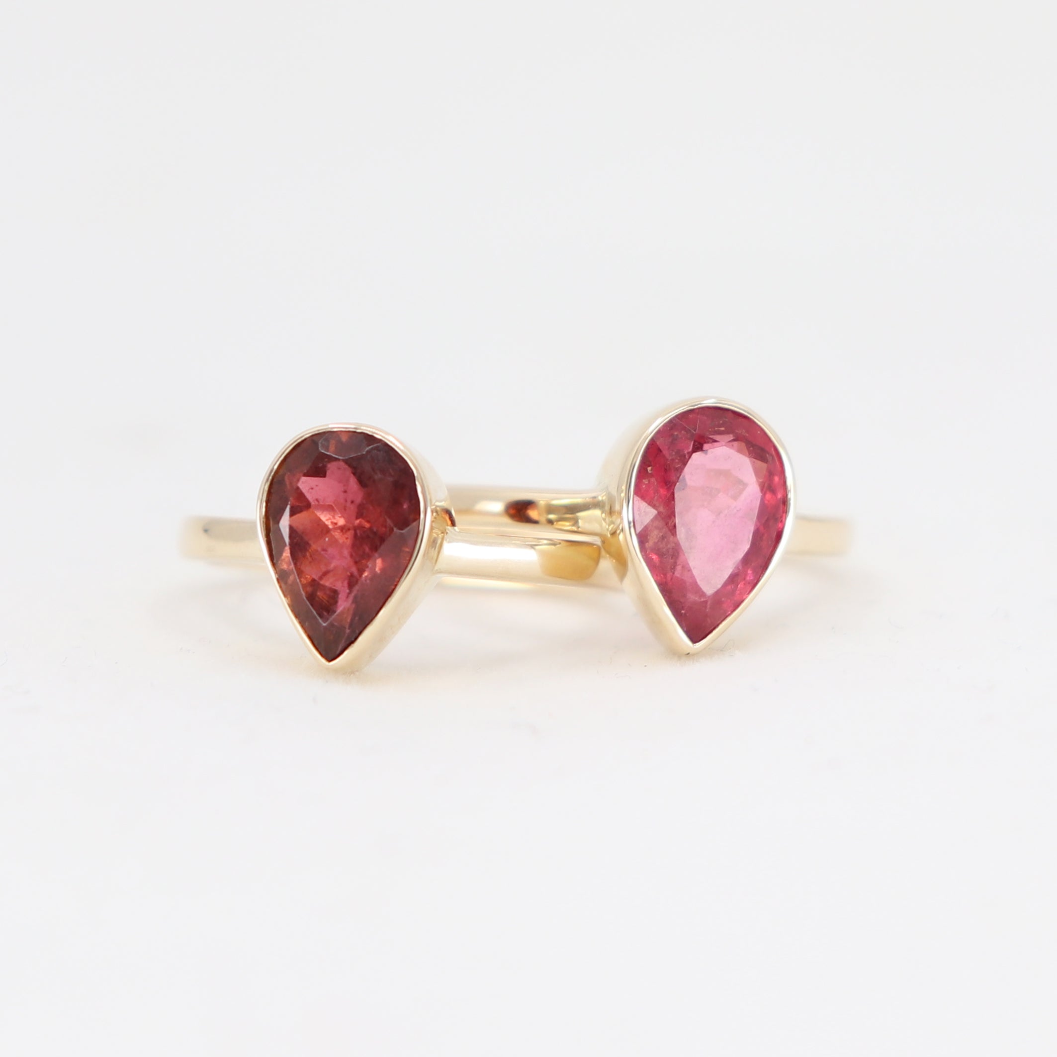 9k Yellow Gold Dark Raspberry Tourmaline Ring - Elegant Jewelry for Women, Perfect for Weddings, Parties & Daily Wear