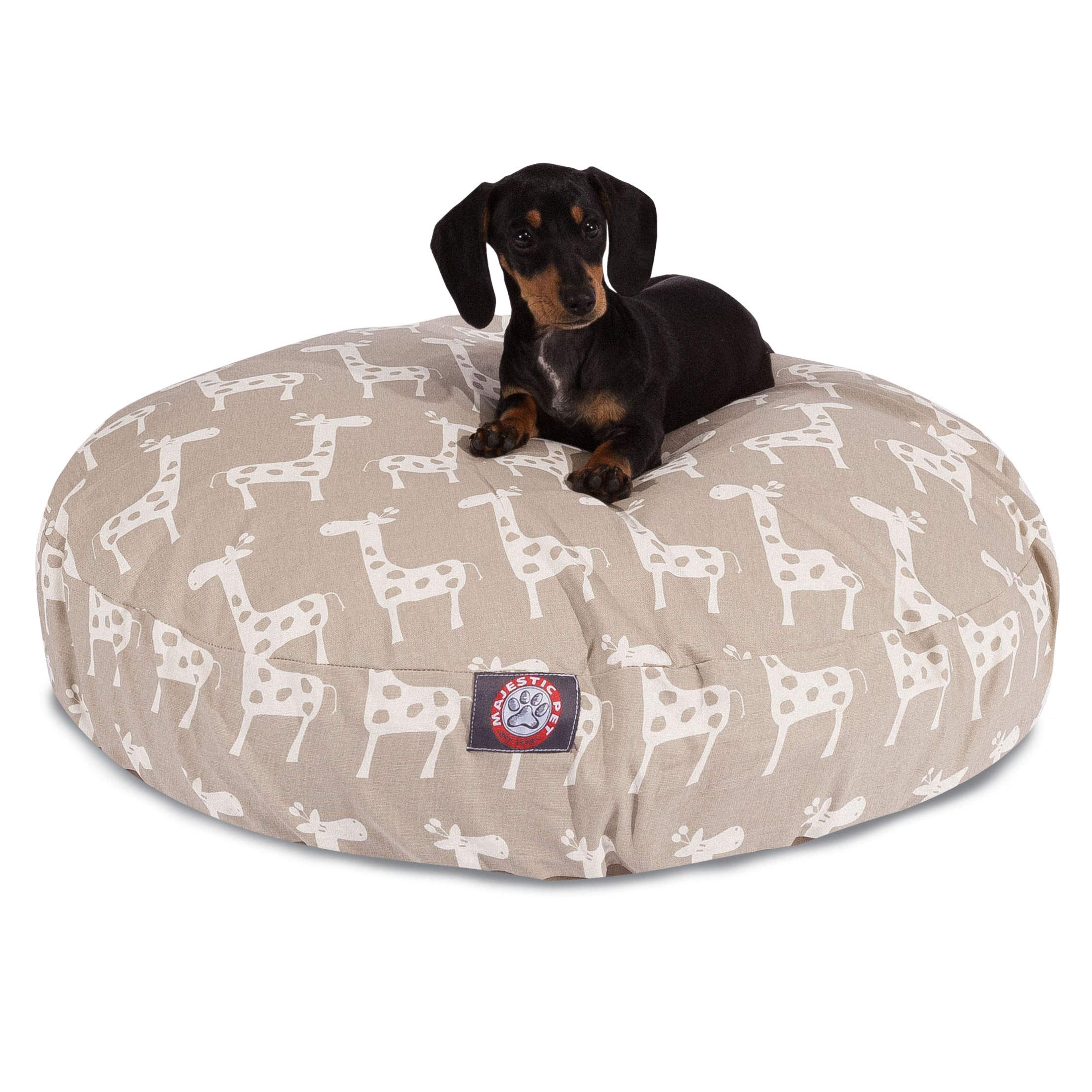 Majestic Pet Stretch Maple Brown Small Round Dog Bed - Cozy & Durable Pet Bed for Small Dogs & Cats - Perfect for Bedroom, Living Room & Pet Travel