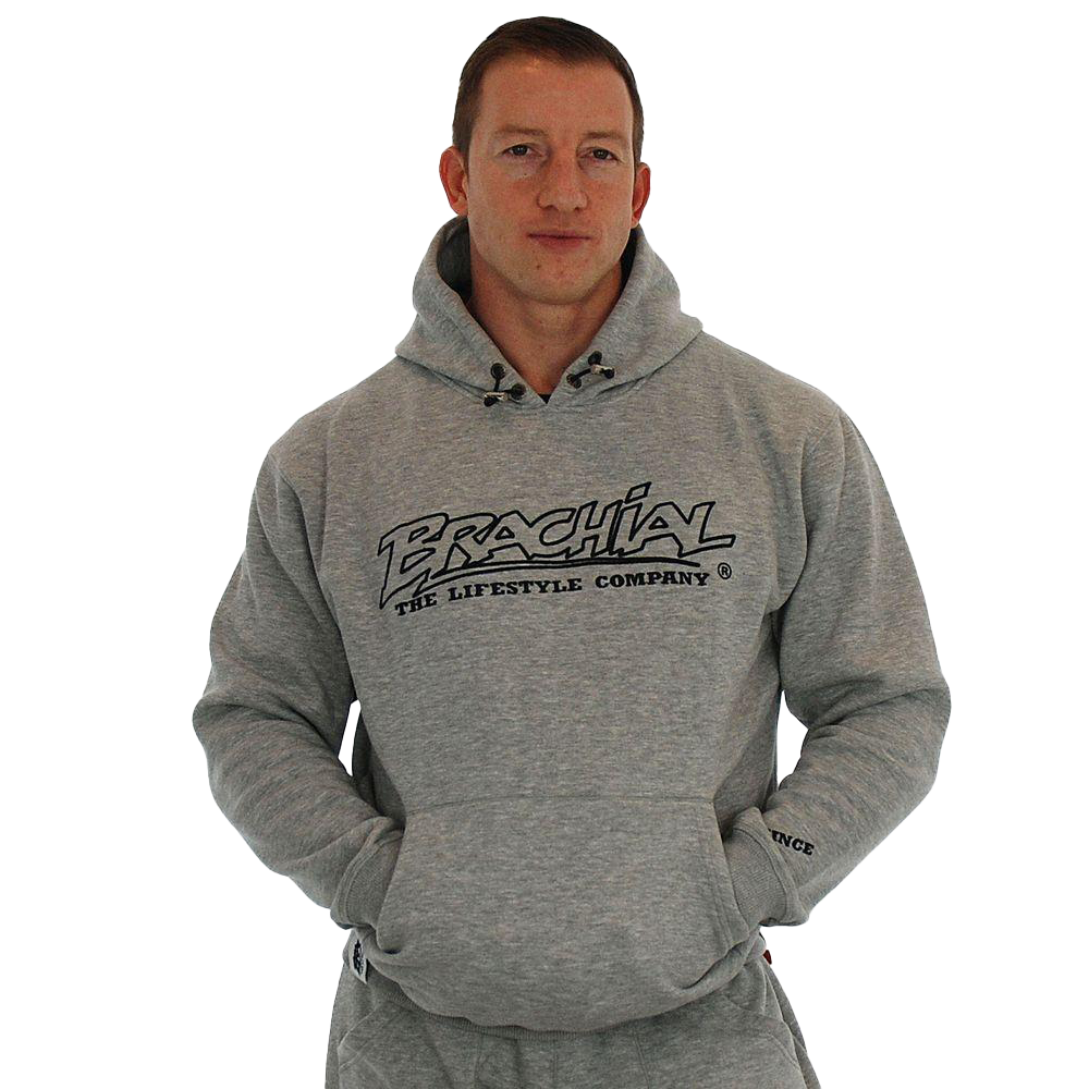 Brachial Hoody Gain Greymelange - Stylish & Comfortable Men's Hooded Sweatshirt for Casual Wear, Gym, and Outdoor Activities