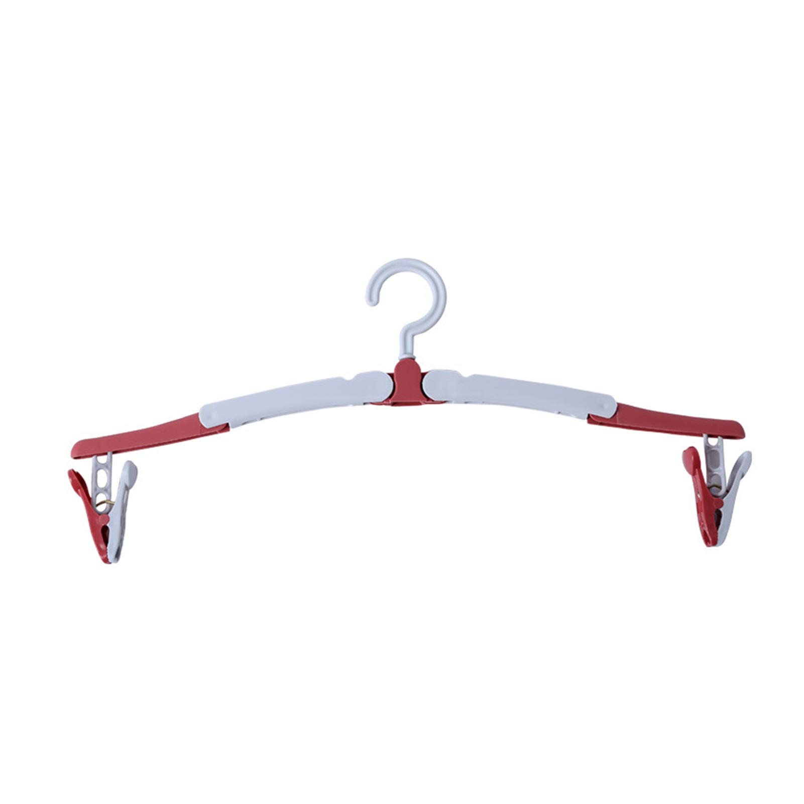 YUMEIGE Portable Foldable Travel Clothes Hangers - 360° Rotatable Non-Slip Magic Clothespins for Home, Dorm & Suitcase (2 Pack, Red, 10 Inch) - Perfect for Travel, College Dorm & Small Space Organization
