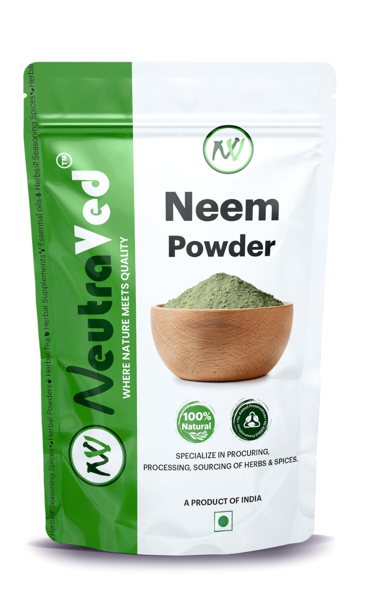 Organic Neem Leaves Powder 200g - Pure & Natural for Clear Skin, Silky Hair & Scalp Care | Acne Treatment, Hair Cleanser & Detox | Perfect for DIY Face Masks, Hair Rinses & Natural Remedies