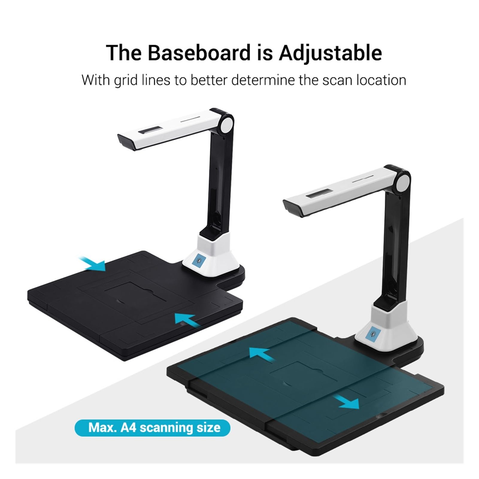 BK50 Portable 10MP A4 Document Scanner - High Resolution Book & File Scanner for Receipts, Invoices, Statements | Perfect for Office, Home & Travel Document Digitization