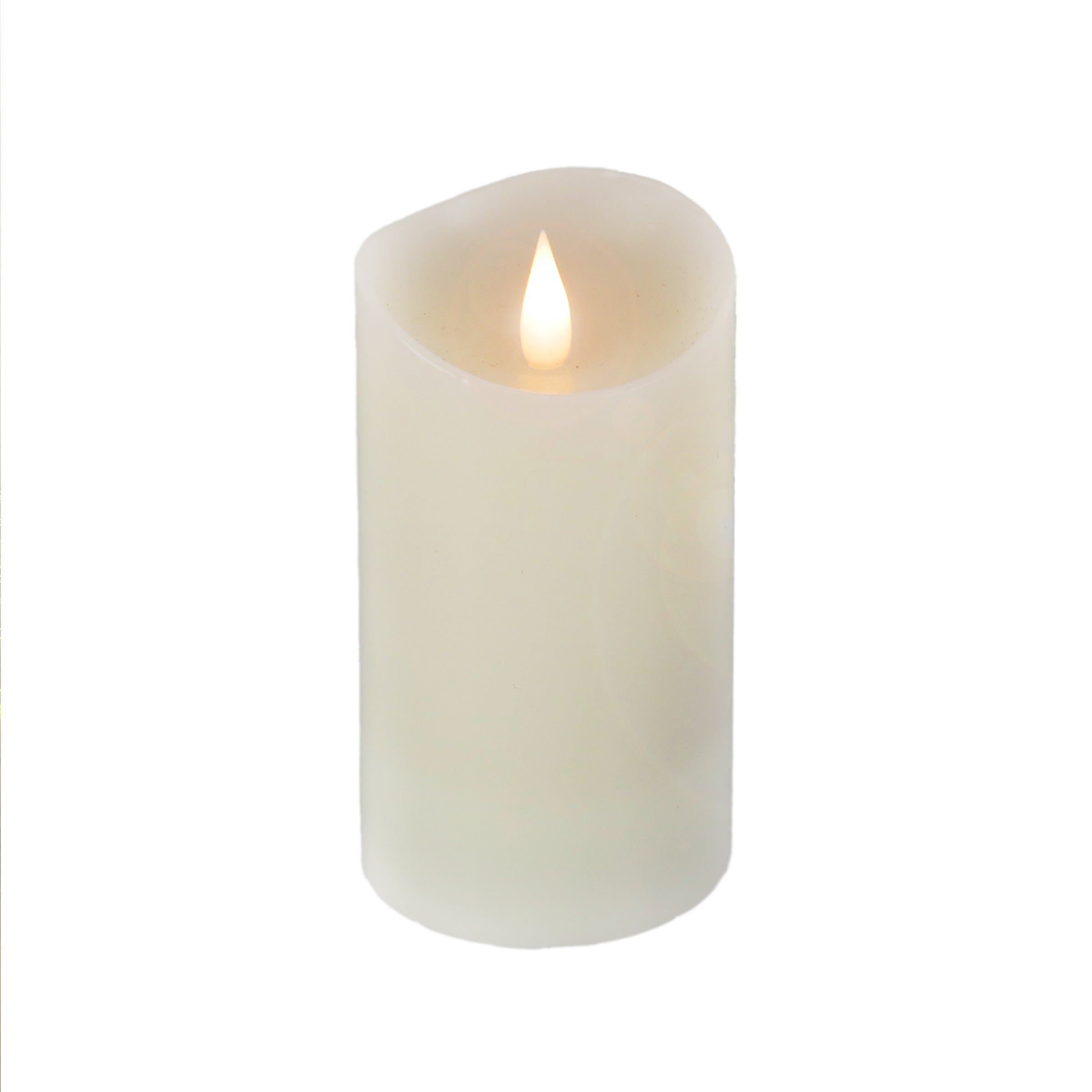 HGTV Home Collection Flameless Heritage Pillar Candle - 3x7 Inches Ivory - Perfect for Home Decor, Weddings & Romantic Dinners