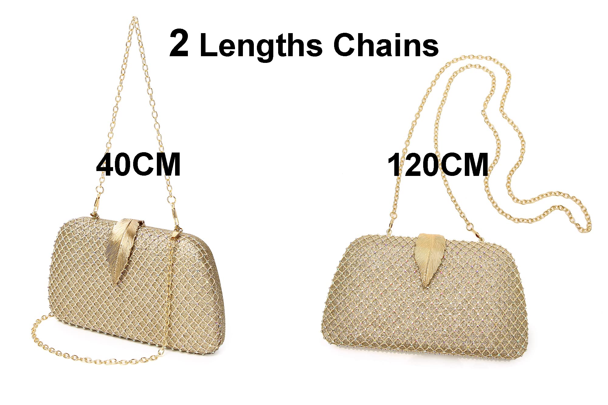 Elegant Colored Diamond Clutch Purses for Women - Perfect Evening Bags & Wedding Handbags | Luxury Evening Clutch Purse for Parties, Prom, Birthday Gifts & Special Occasions