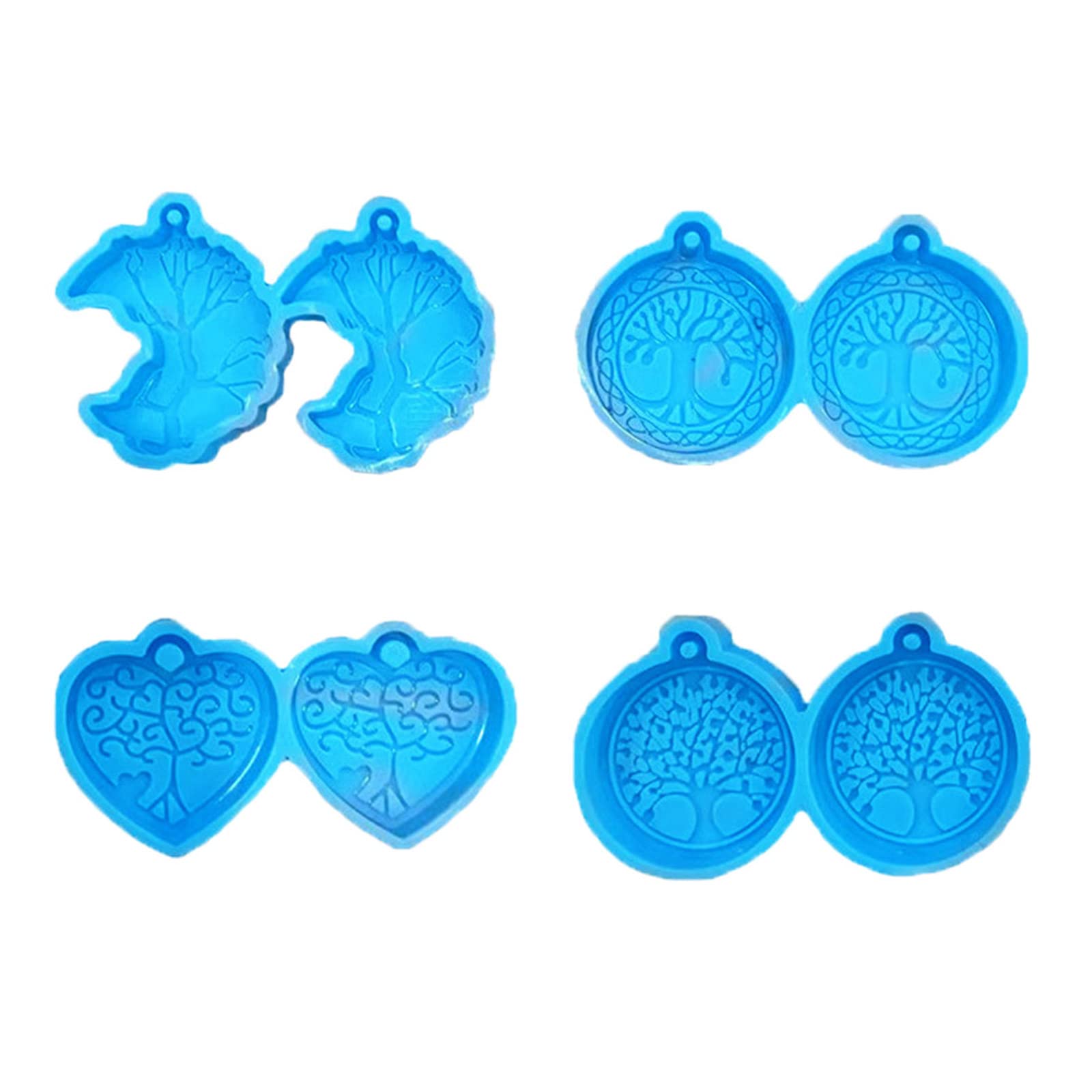 BEERBINGER 1/4 Inch Hollow Resin Jewelry Molds - Life Tree Shape Epoxy Silicone Casting Molds for DIY Earrings, Pendants & Crafts - Perfect for Handmade Resin Jewelry Making & Gift Projects