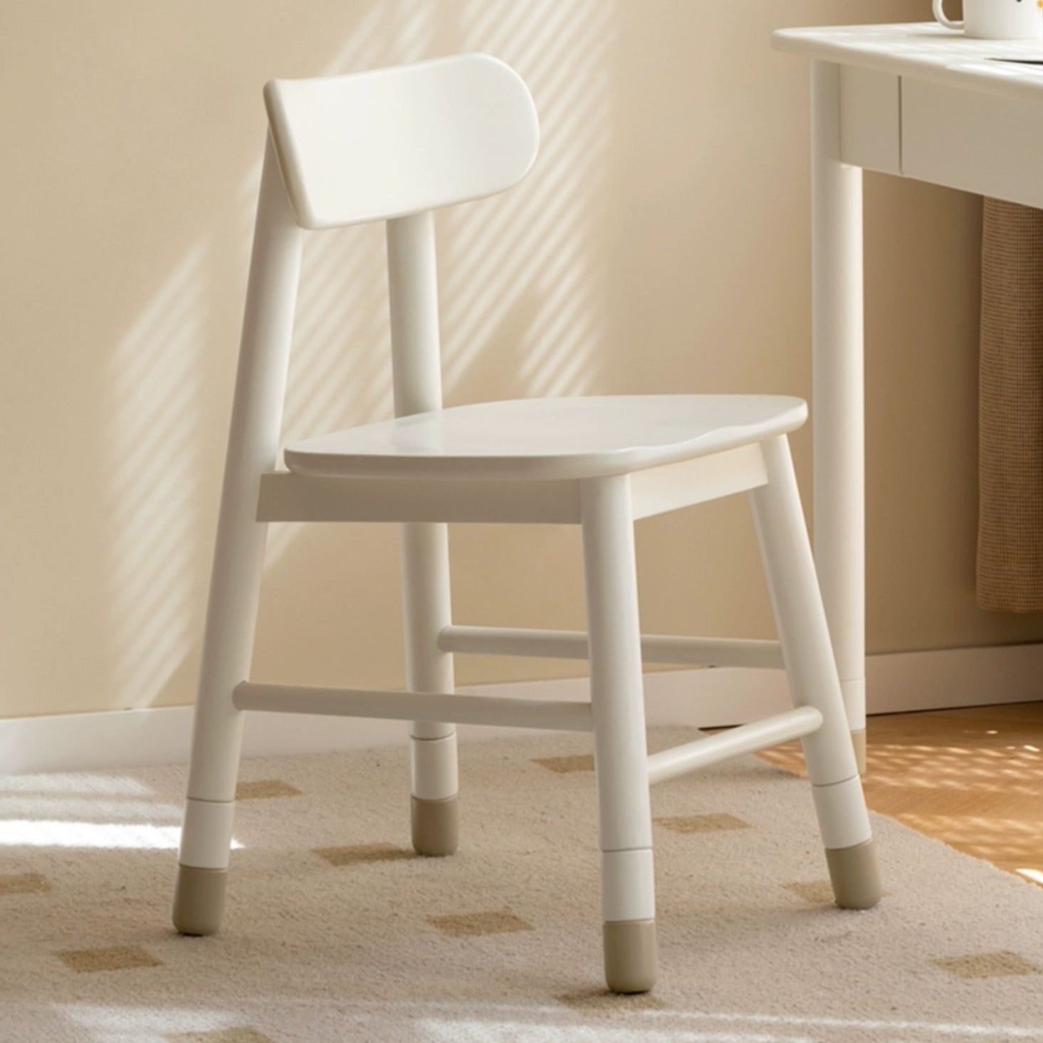 Solid Wood Lift Kid's Chair - Oak & Birch, White - Perfect for Kids' Study Desk, Playroom & Nursery