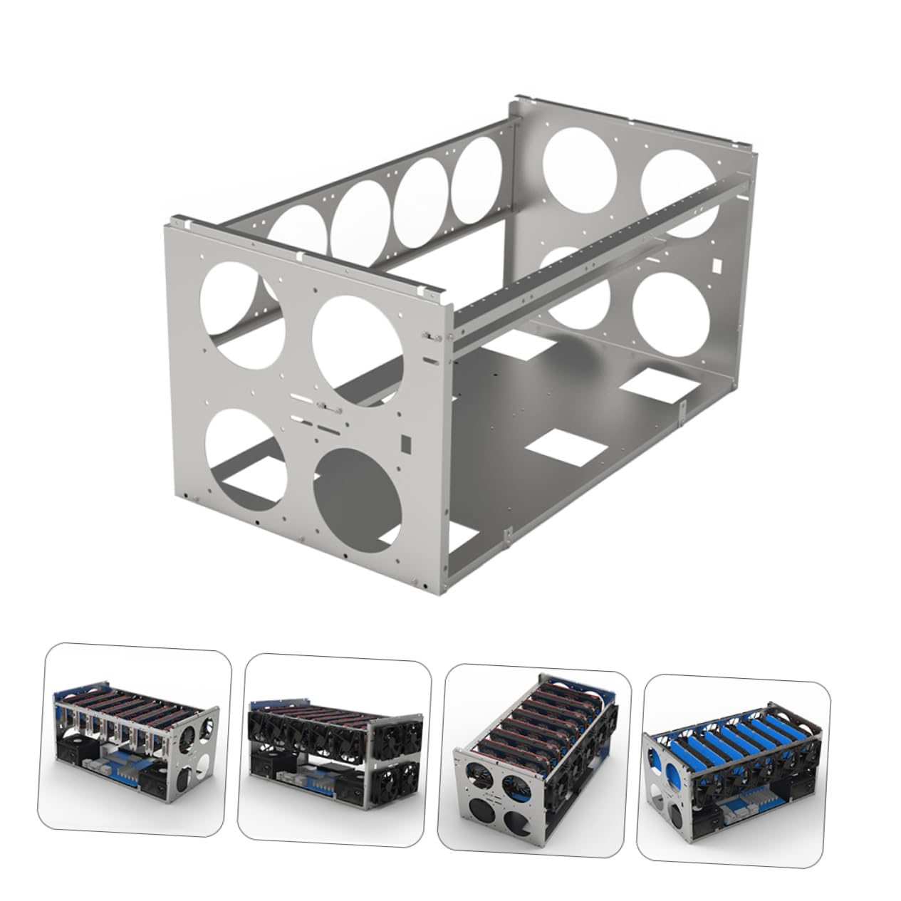 KONTONTY Open Air Computer Case Frame - 10/8/6 Sizes for PC Storage & Heat Dissipation | Perfect for Gaming Rigs & Mining Rigs Setup