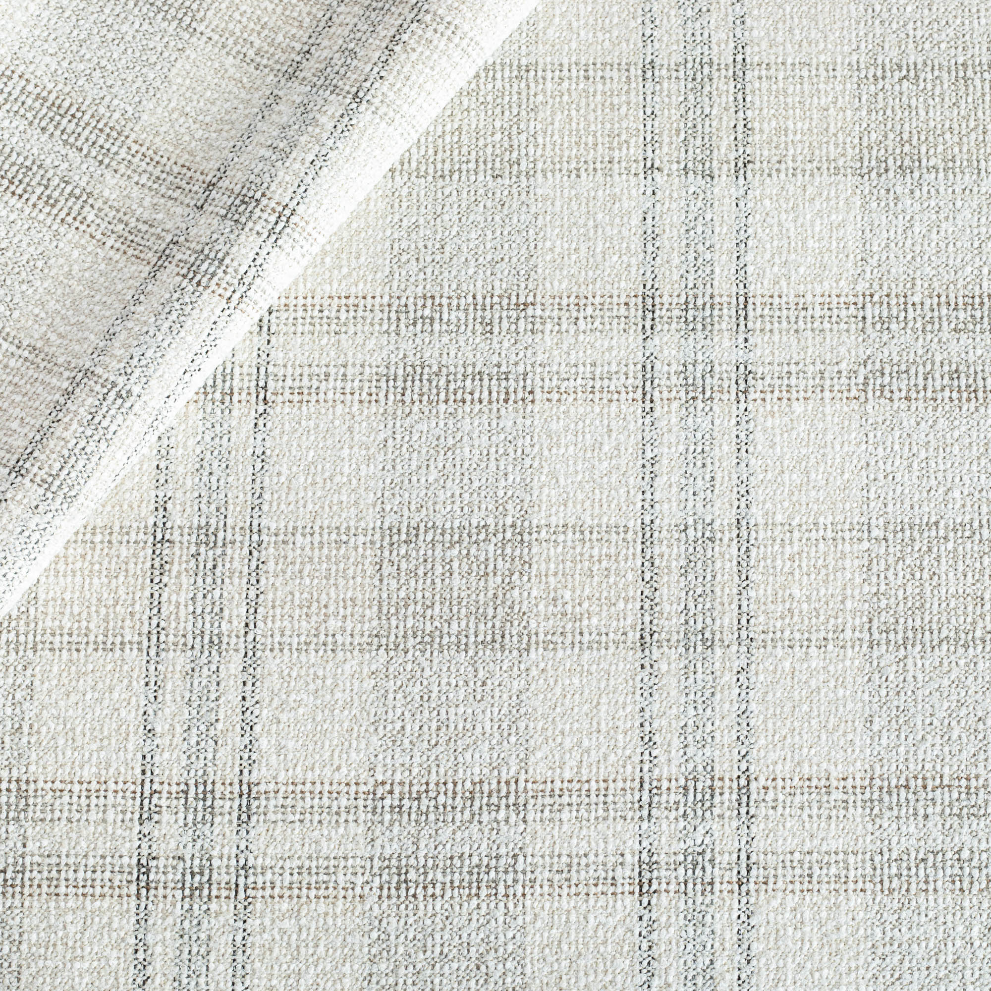 Hugo Plaid Fabric - Salt & Pepper Checkered Pattern - Premium Upholstery & Home Decor Material for Sofas, Curtains, and DIY Crafts