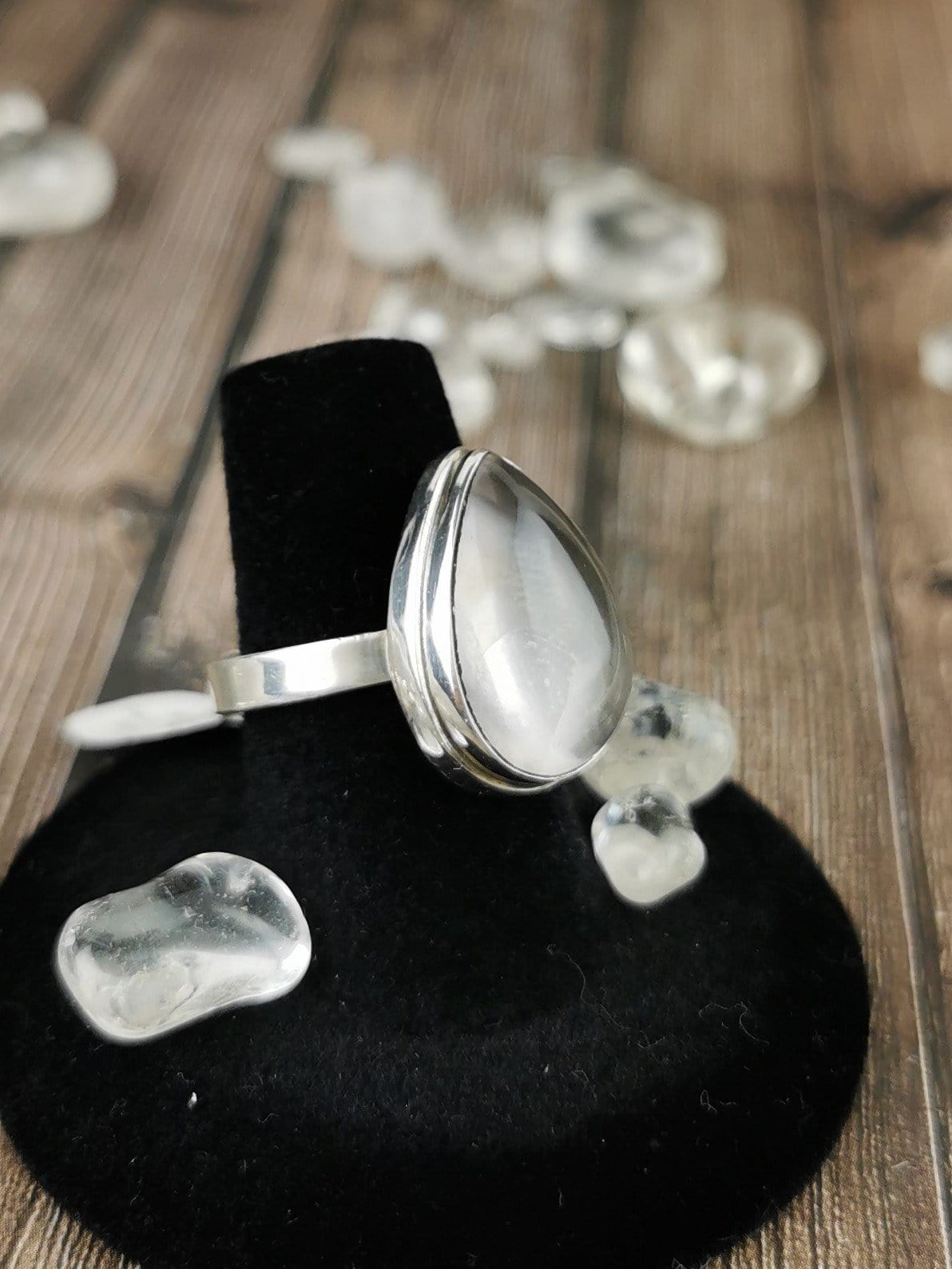 Rose Quartz Teardrop Ring for Women - Size 6.5 - Elegant Healing Crystal Jewelry for Meditation, Yoga & Spiritual Healing